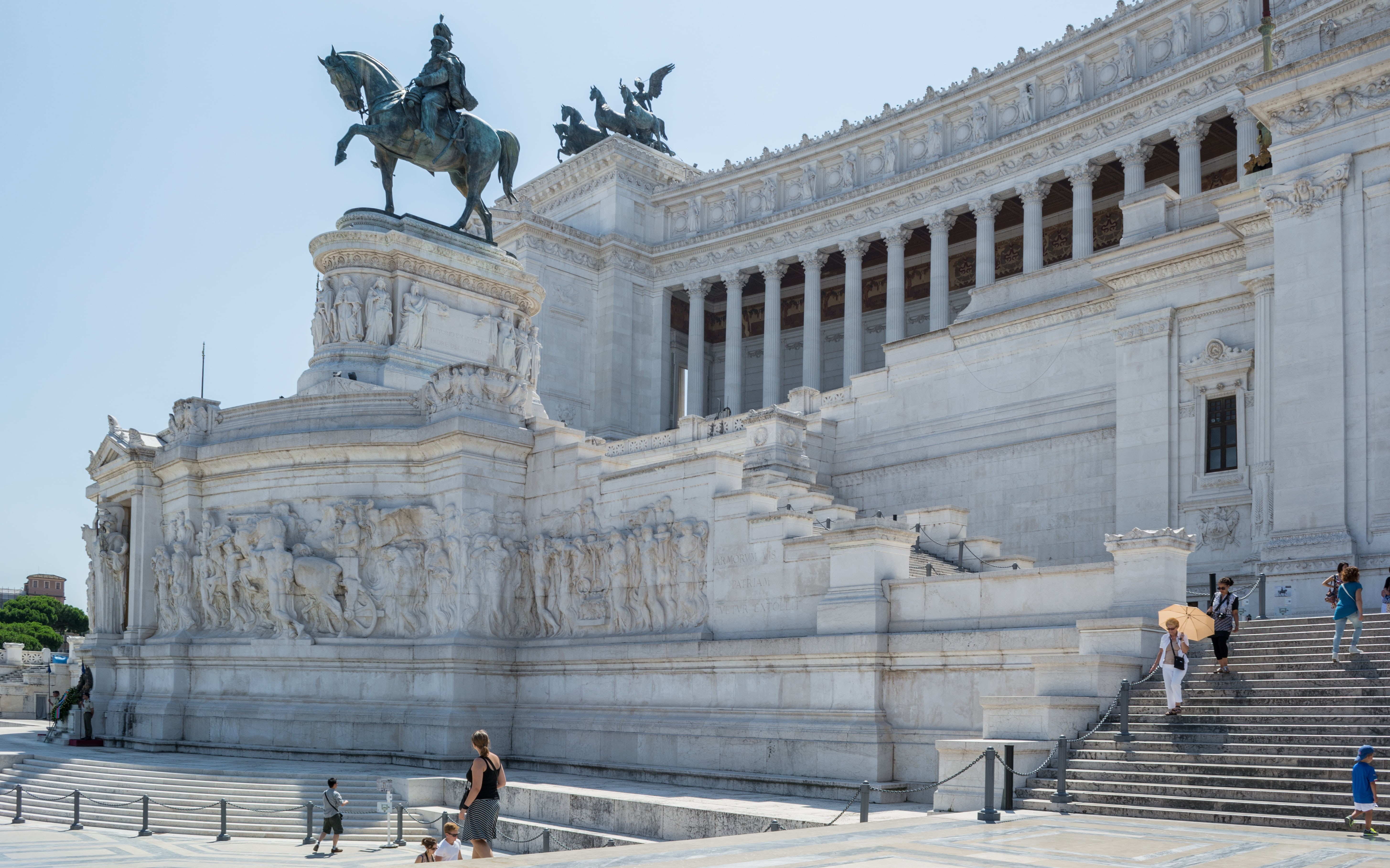 memorial, history, victor emmanuel 2, sculpture, outdoors, italy, travel, tourism, art and craft, architecture, the altar of the fatherland, creativity, HD Wallpaper