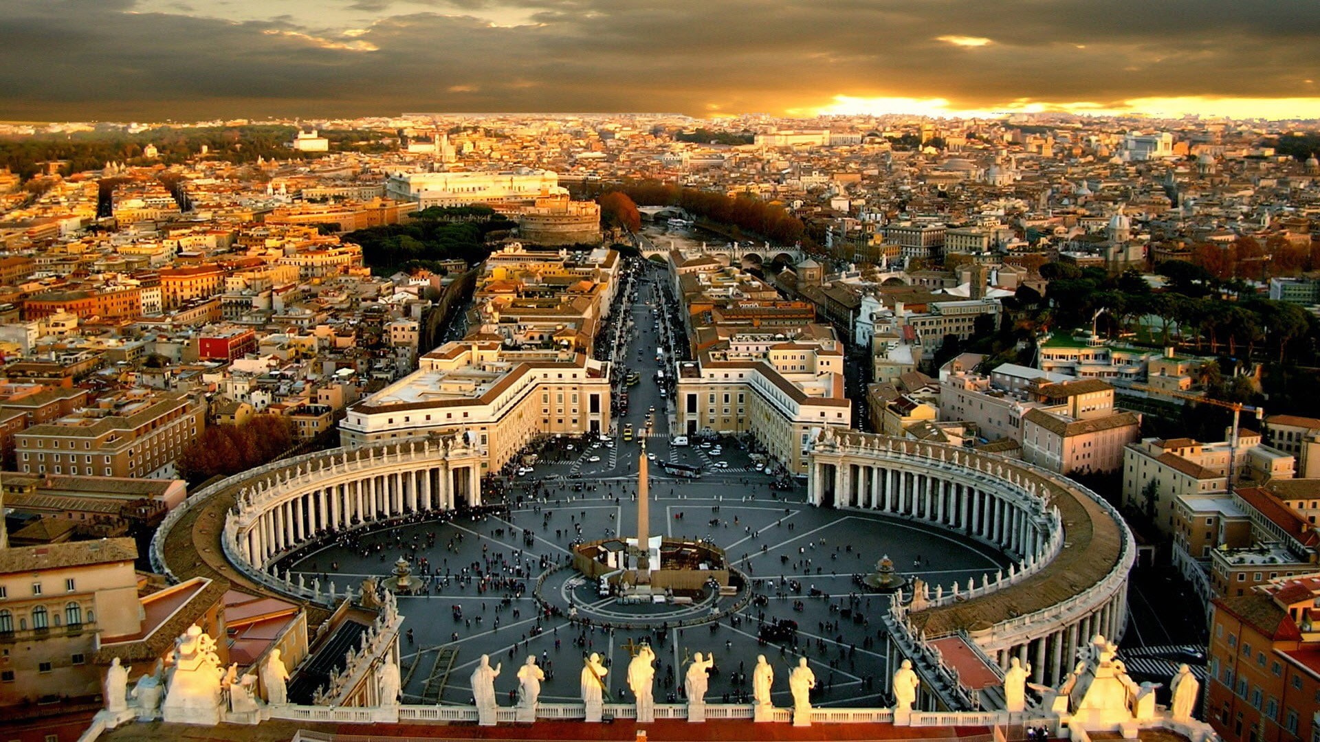 Italy, ornate, history, nature, black, cloud - sky, high angle view, hall, religion, white, building, city, the past, round, daytime, place of worship, HD Wallpaper