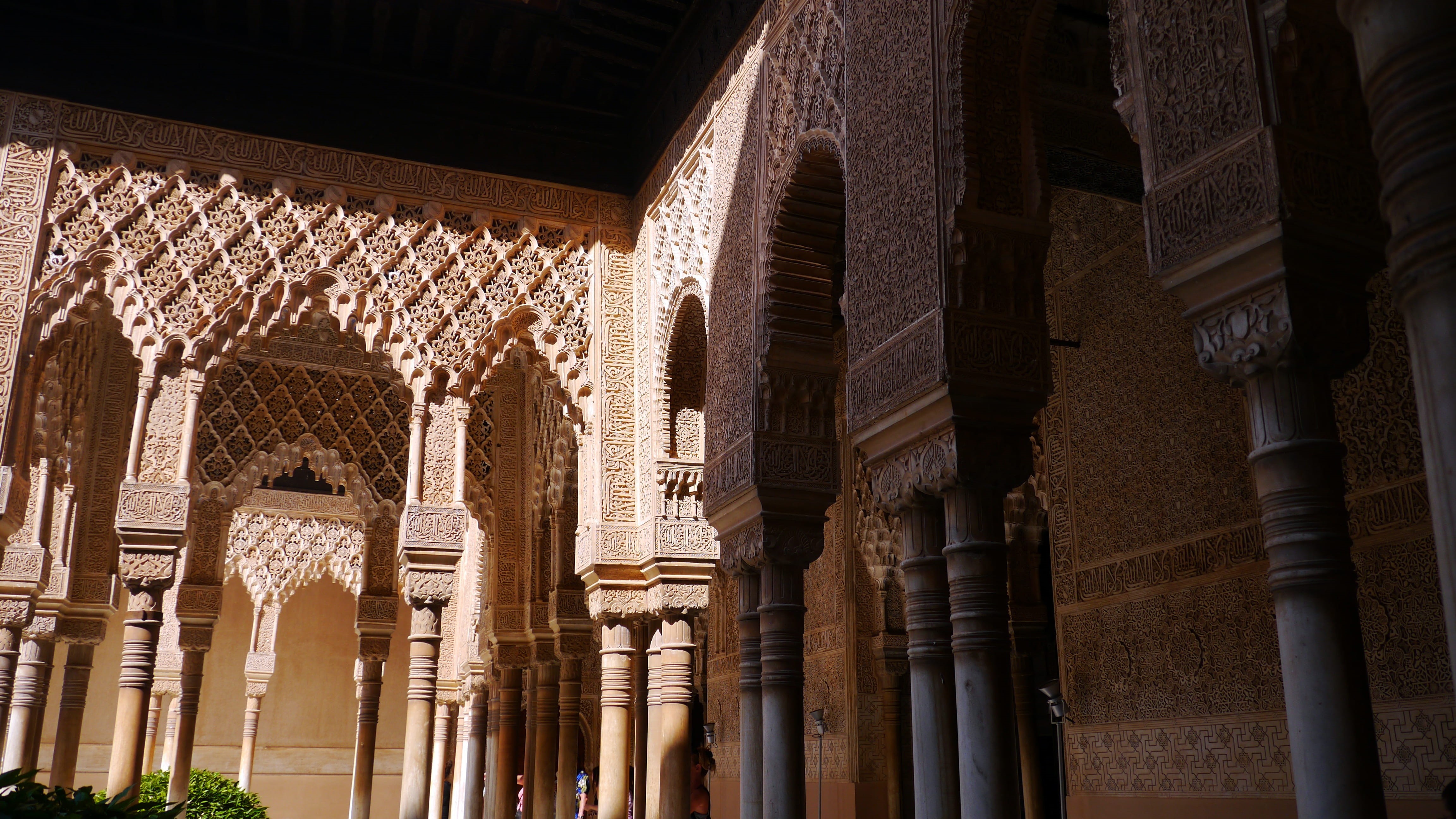 travel destinations, architecture, built structure, the past, architectural column, arch, building, low angle view, concrete, islamic art, spirituality, HD Wallpaper