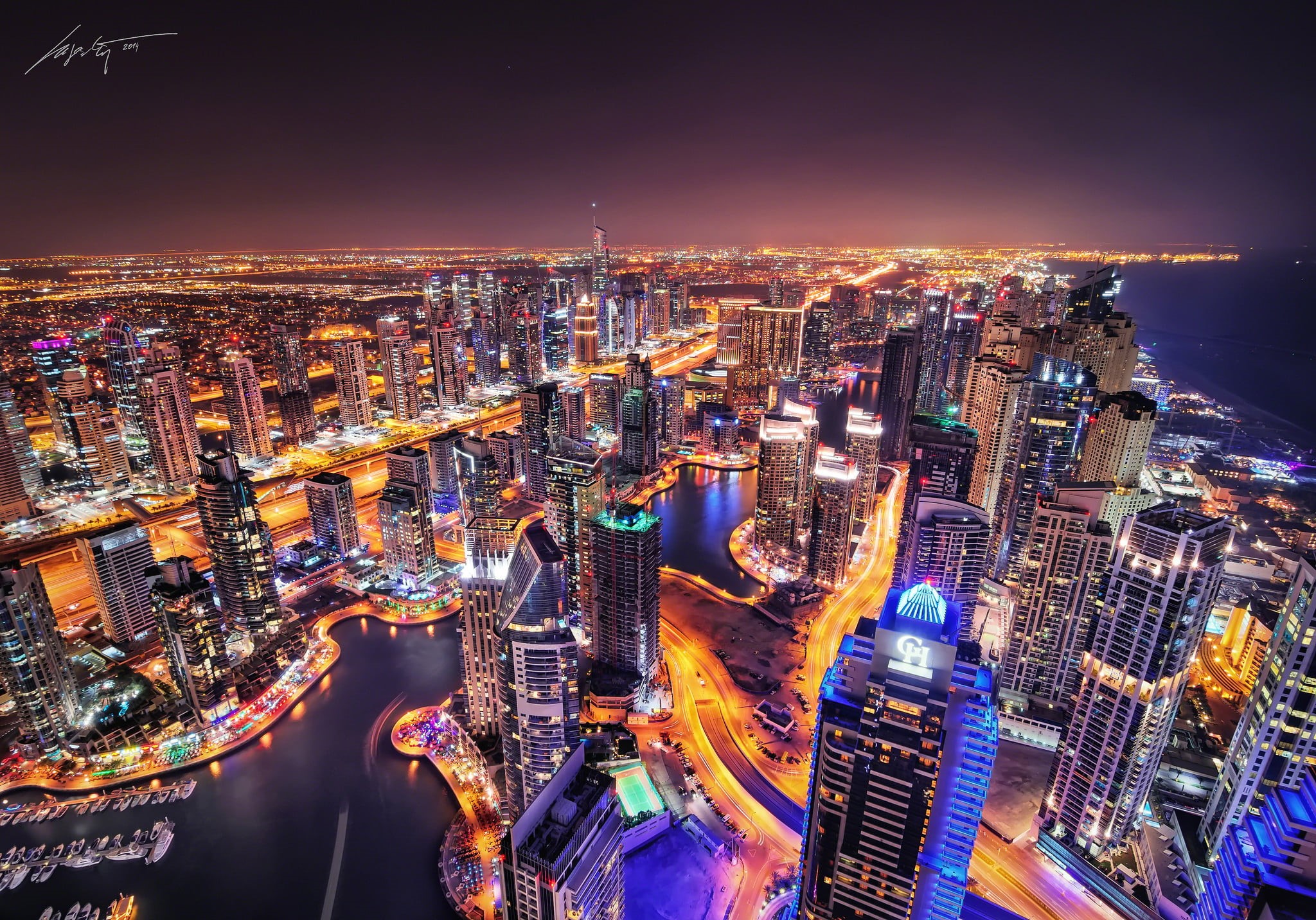huangpu River, skyline, neon Light, tourism, night, the evening, landscape, built Structure, no people, Dubai, residential district, shanghai, city Life, HD Wallpaper