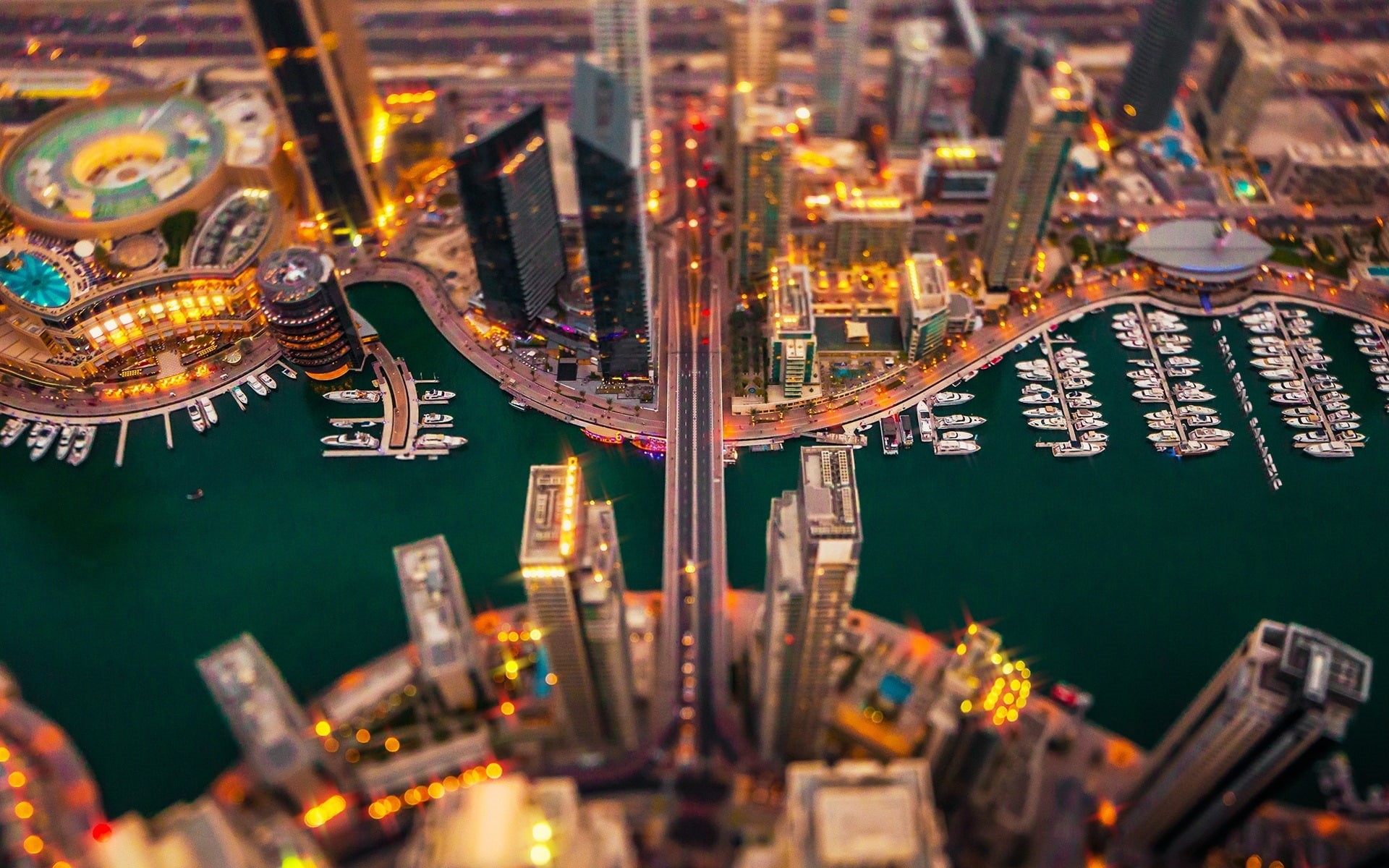 Night, Lights, Dubai, Boat, Buildings, 1080P, Marina, HD Wallpaper
