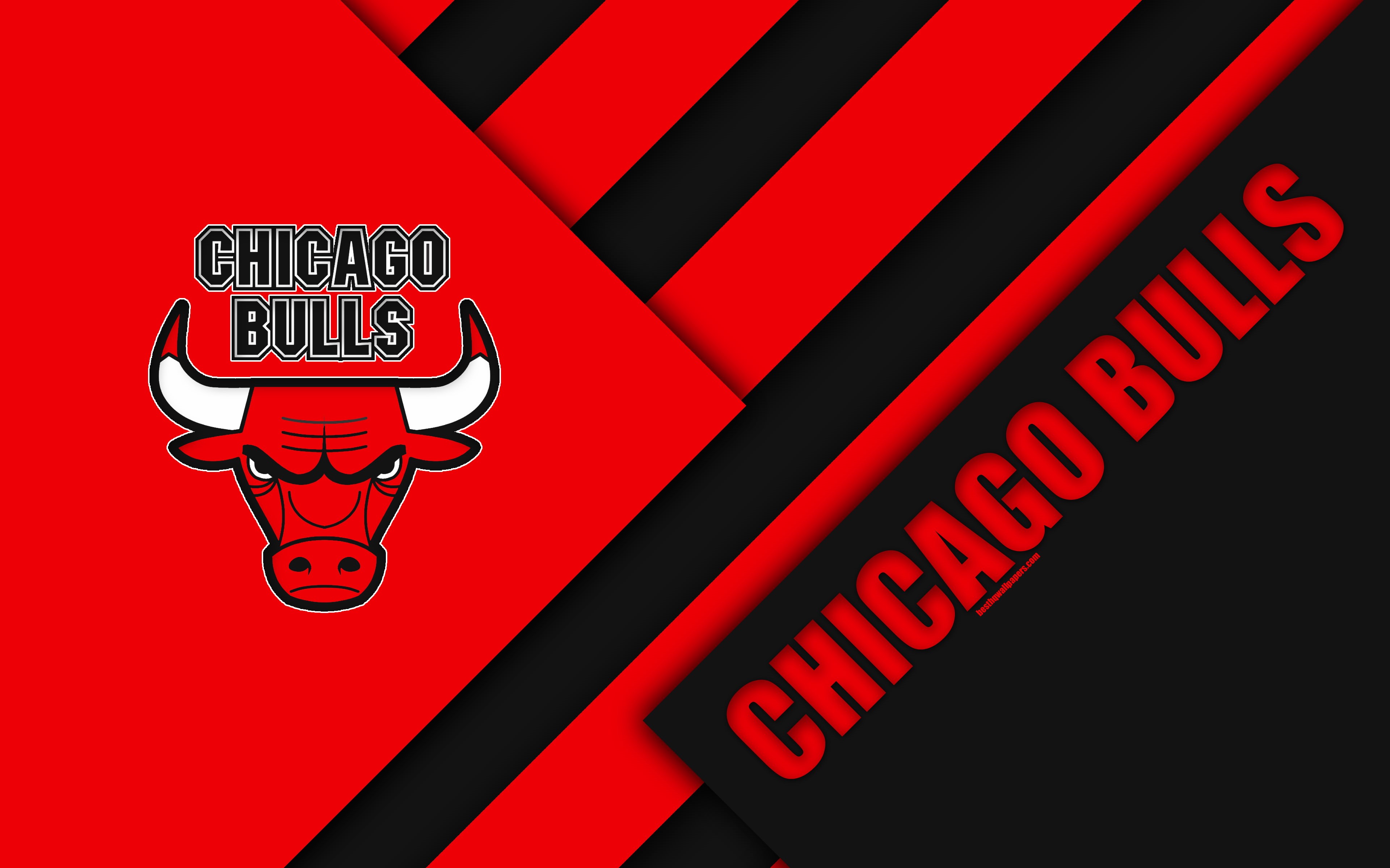 4K, NBA, Basketball, Logo, Chicago Bulls, HD Wallpaper