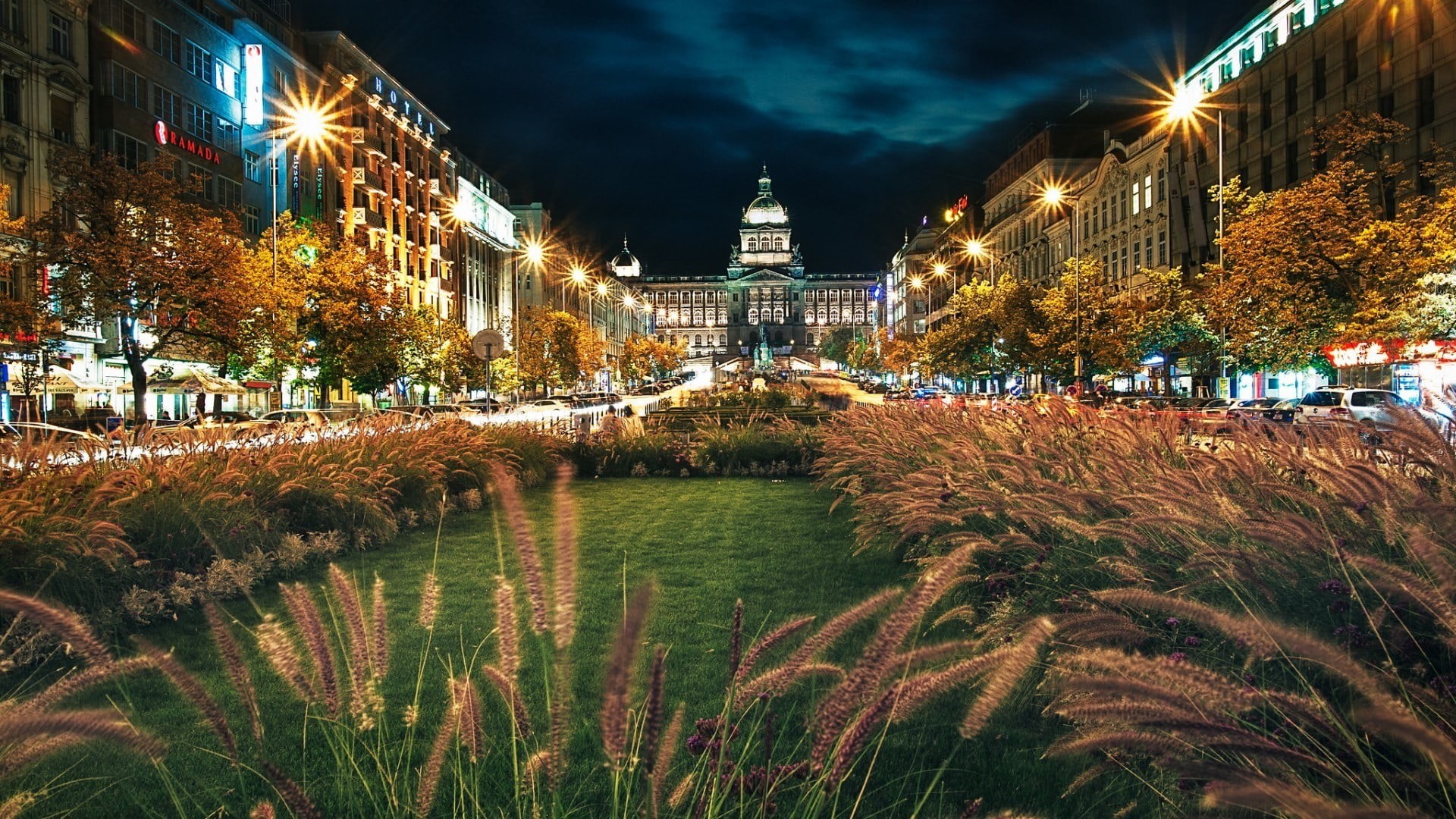 building, dome, tourism, travel, plants, nature, illuminated, grass, sculpture, no people, photo, built structure, cityscape, garden, night, statue, old building, HD Wallpaper