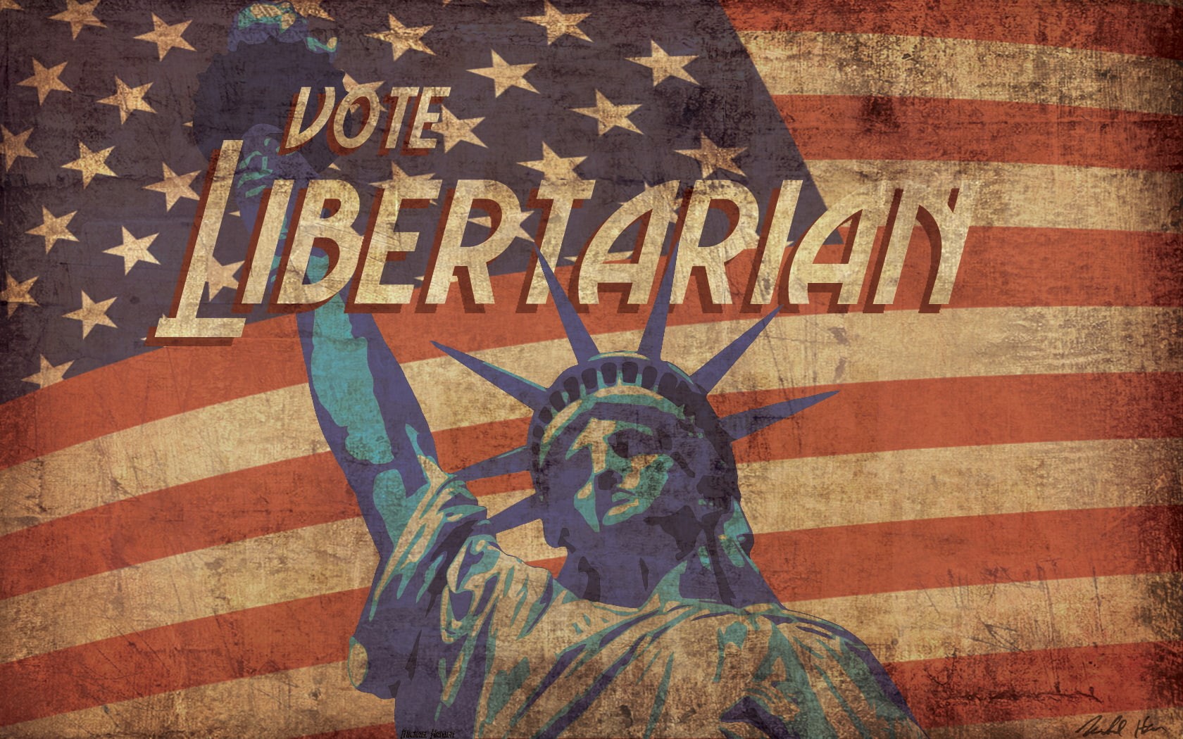American flag, Statue of Liberty, libertarianism, 720P, HD Wallpaper