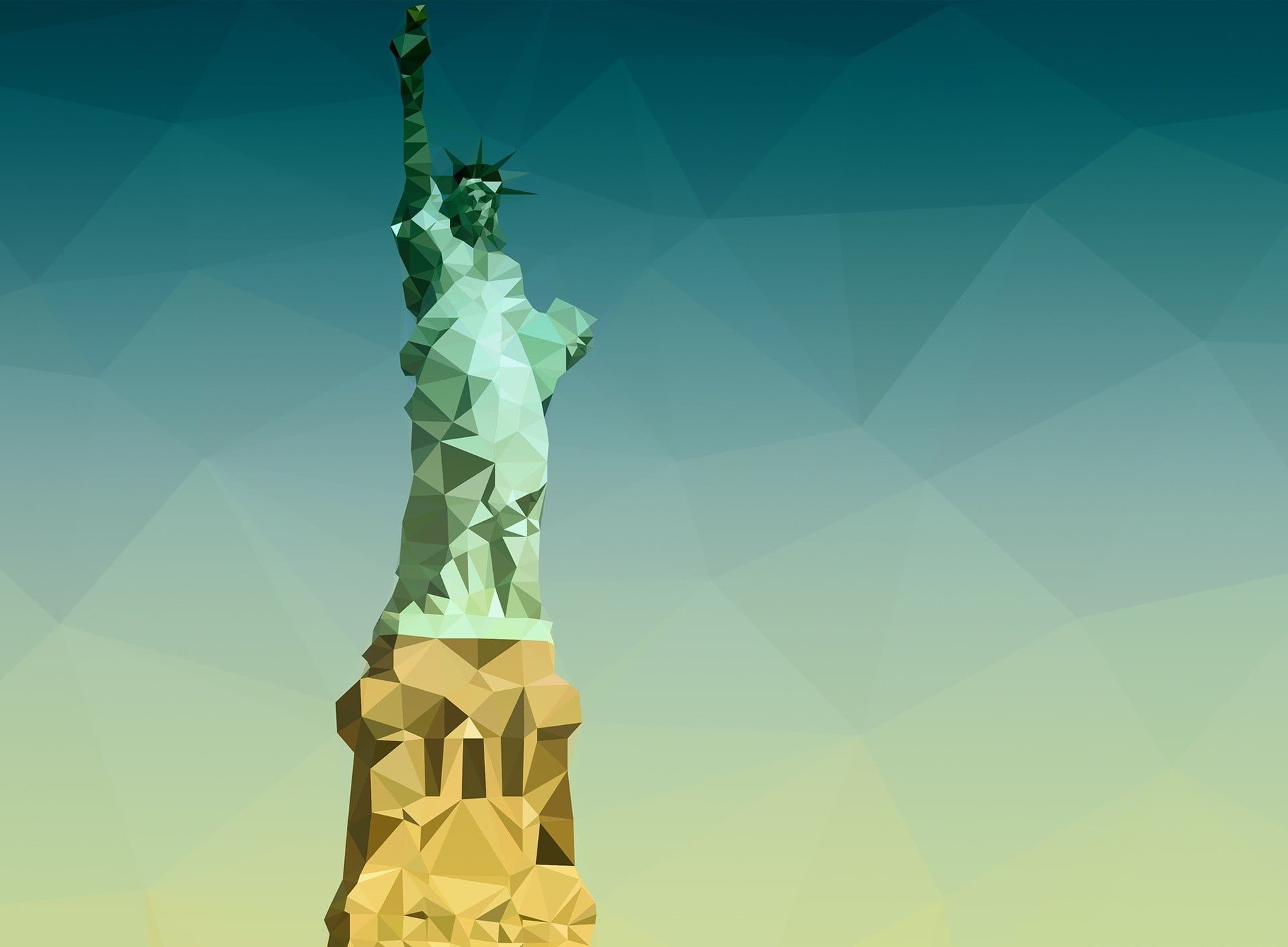 art and craft, creativity, 1080P, paper currency, pattern, Statue of Liberty, studio shot, no people, shape, nature, copy space, statue, blue, finance, HD Wallpaper