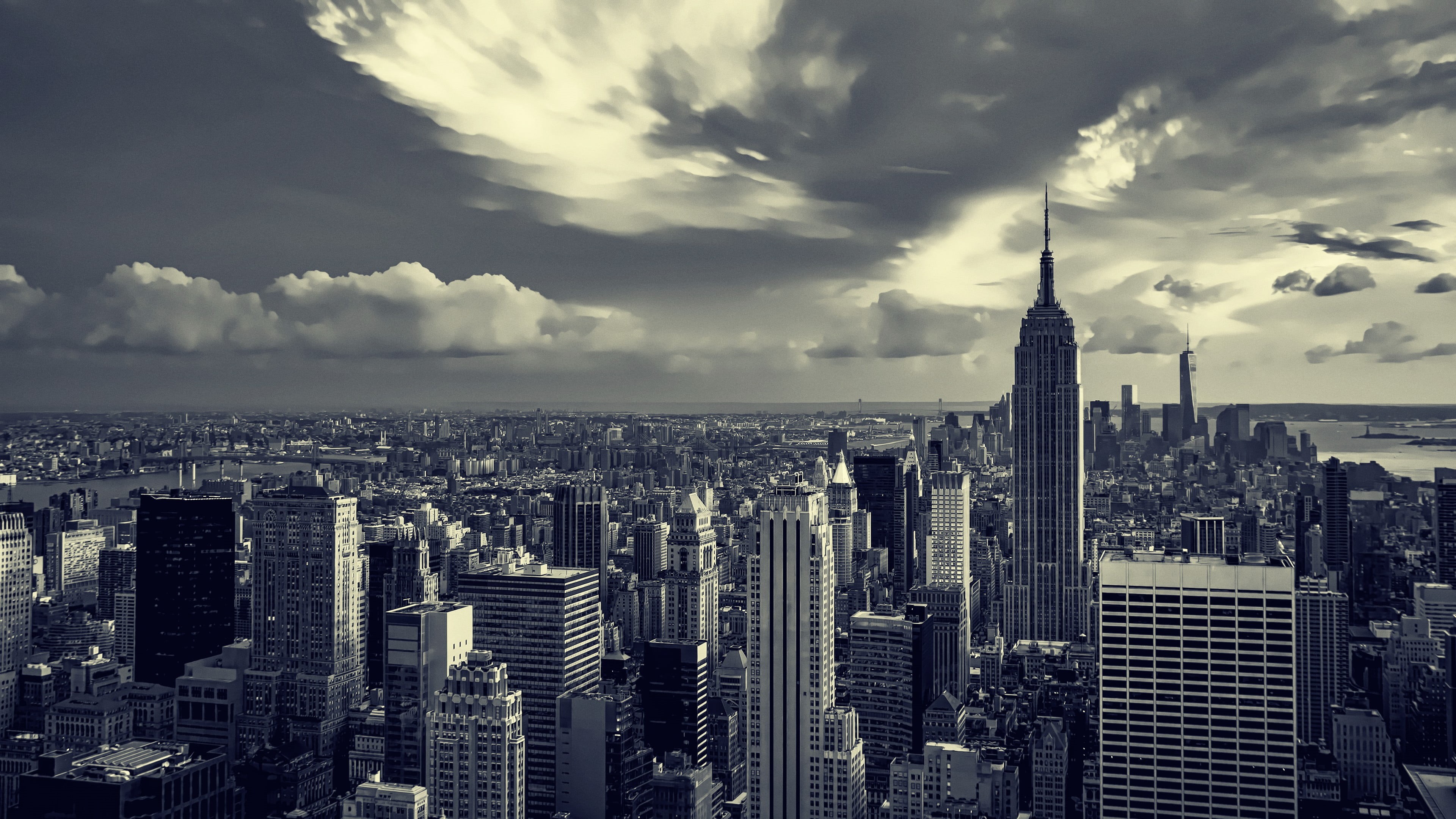 building, outdoors, clouds, tall - high, architecture, crowded, built structure, building exterior, sky, nature, office building exterior, city, urban skyline, HD Wallpaper