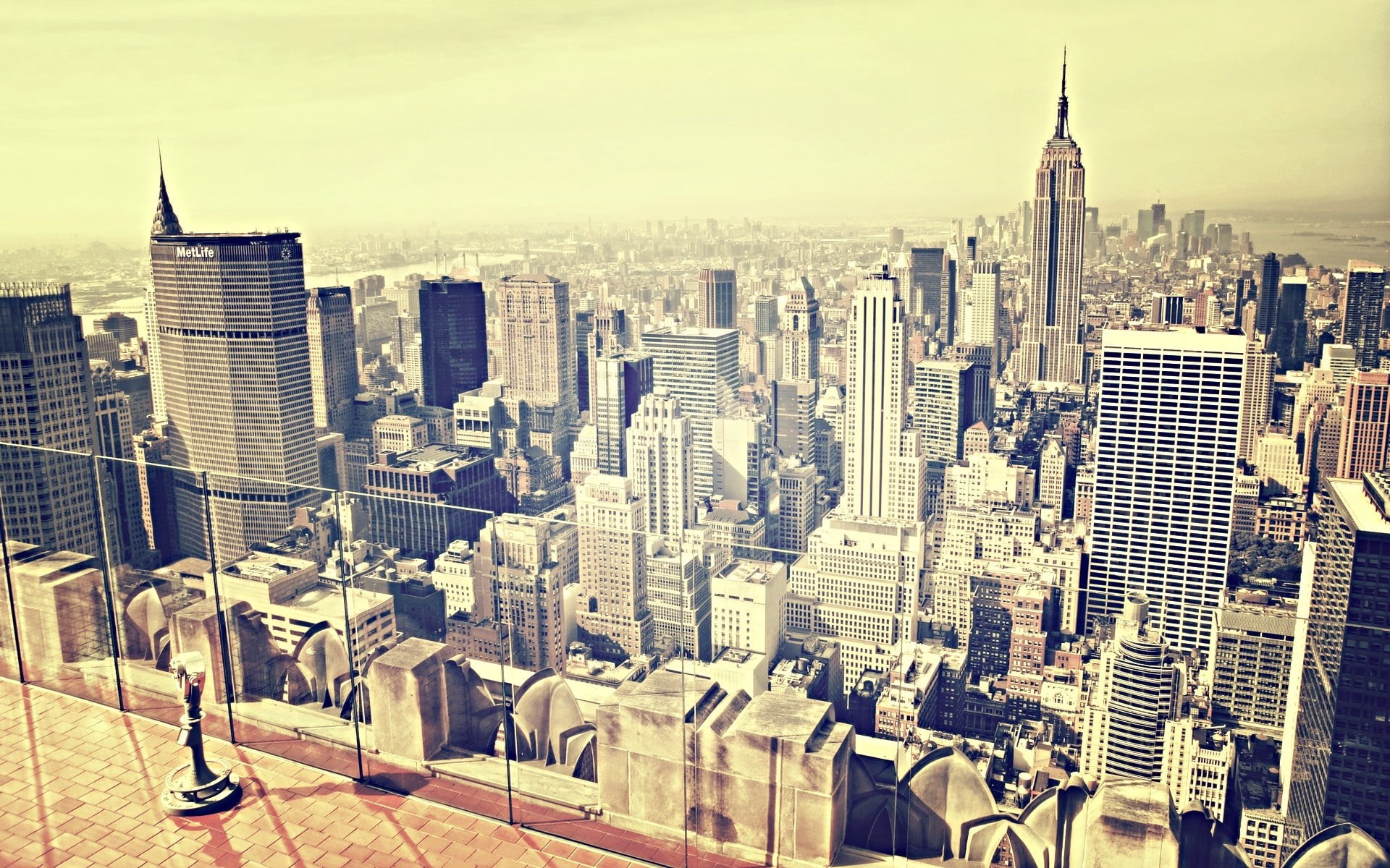 city Life, skyscraper, tall - High, tower, new York City, sky, landscape, office, building Exterior, outdoors, famous Place, dusk, empire State Building, HD Wallpaper