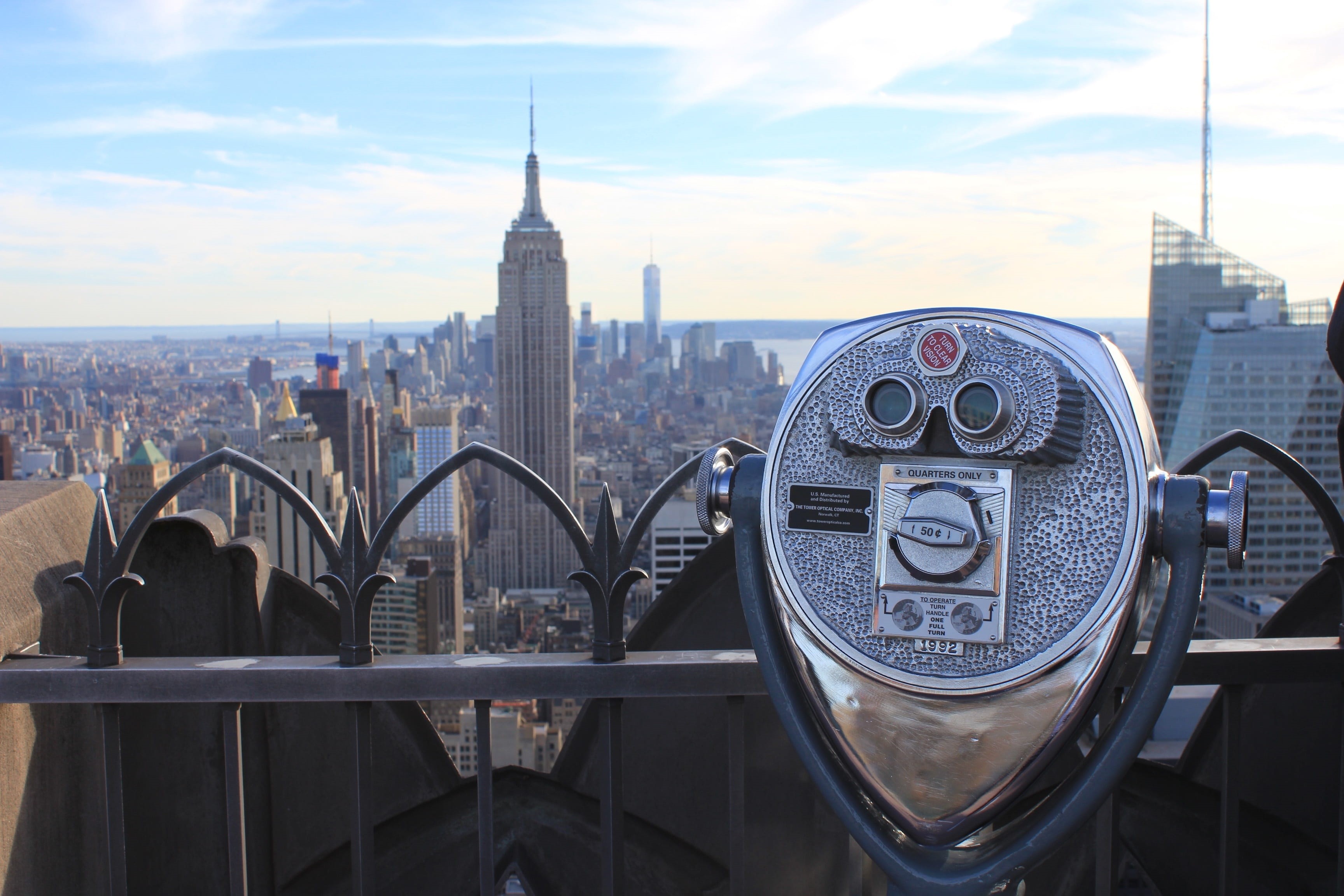 new york state of mind, new york city, building, modern, skyscraper, look out, top of the rock, sky, architecture, tall - high, no people, tower, outdoors, HD Wallpaper