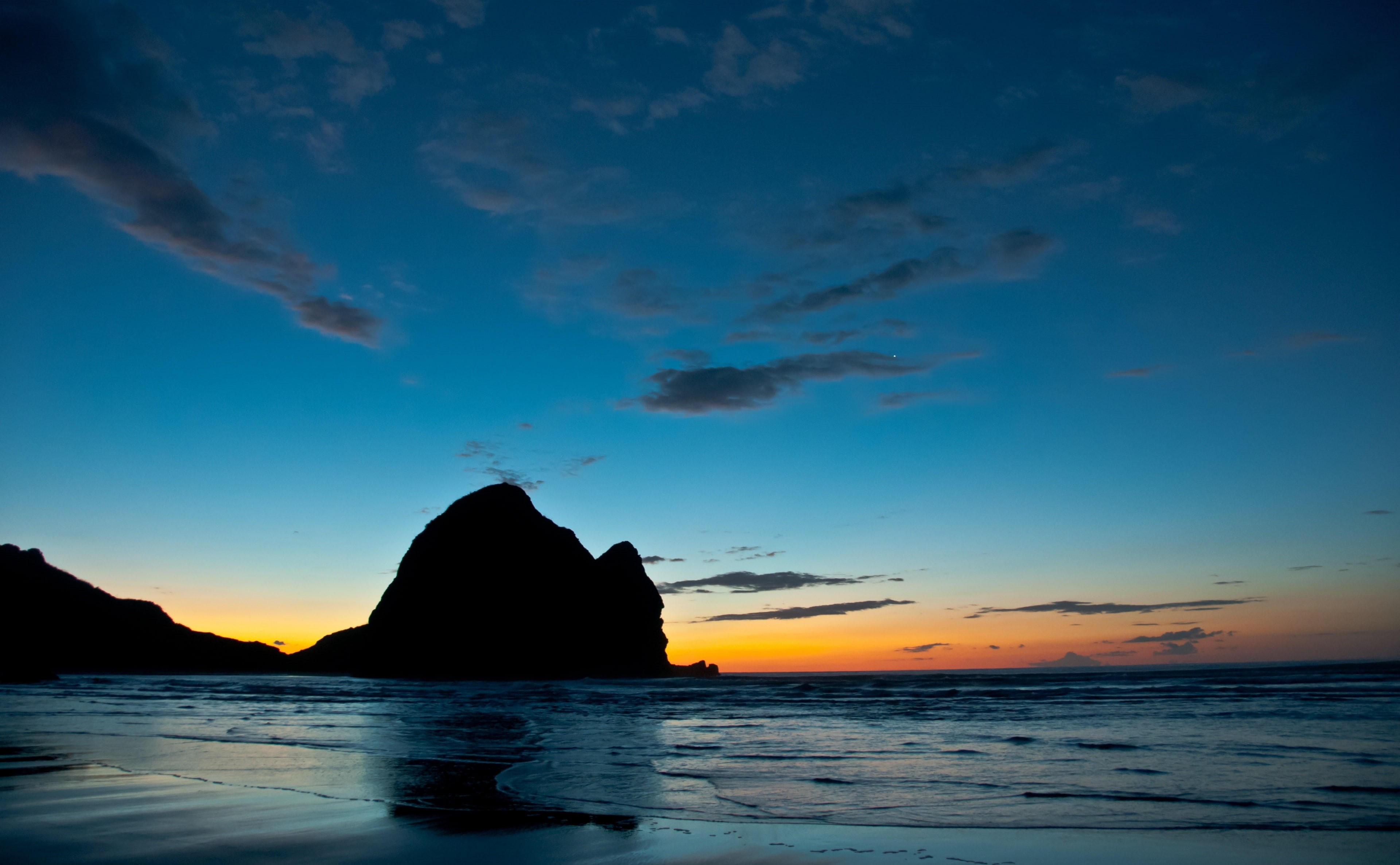 nordinsel, stack rock, neuseeland, no people, mountain, land, beauty in nature, sky, northisland, rock, water, blauestunde, Hour, Auckland, waterfront, HD Wallpaper