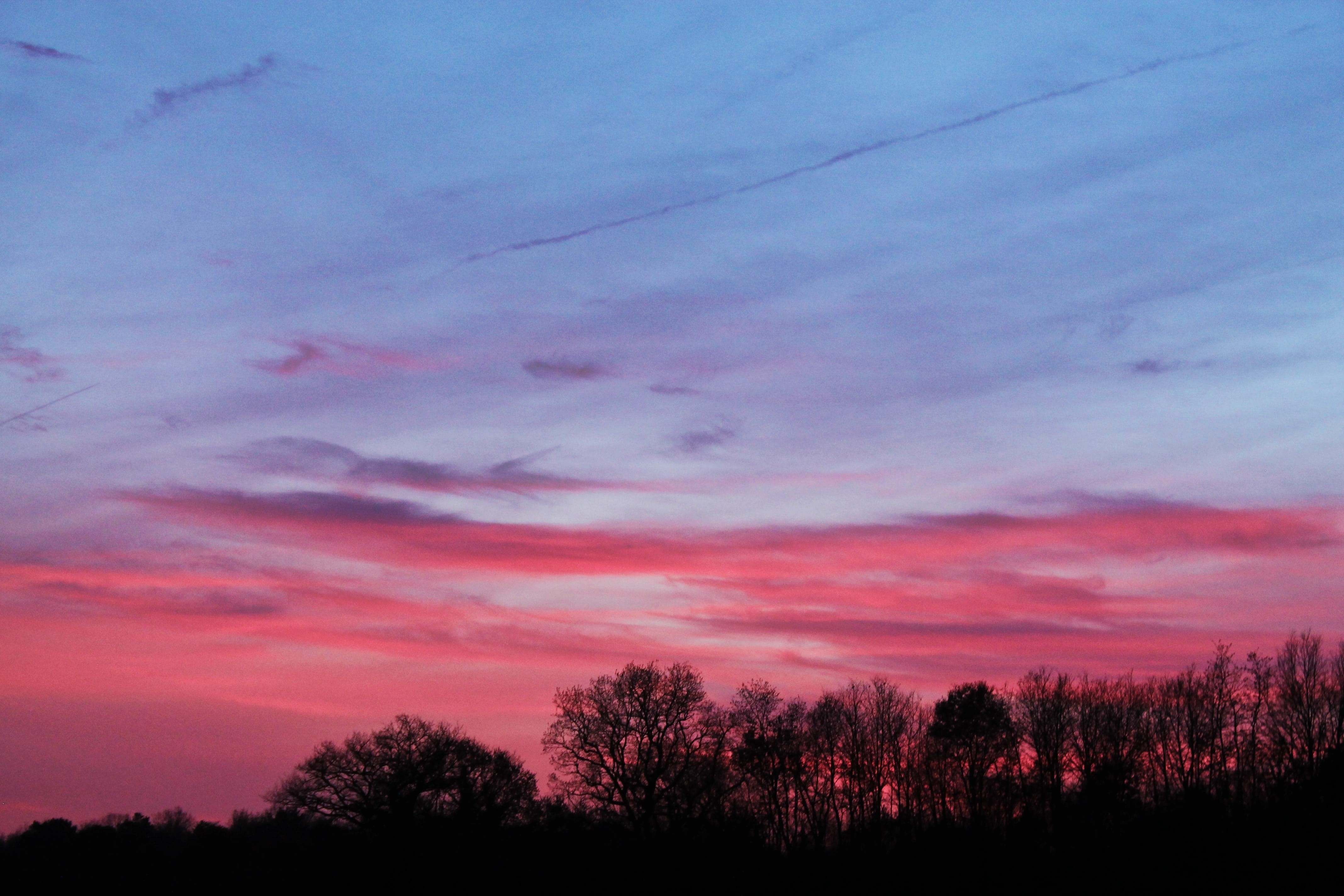 environment, romantic sky, no people, outdoors, beauty in nature, france, nature, tranquil scene, cloud - sky, sunset, trees, tree, saint-grué, tranquility, HD Wallpaper
