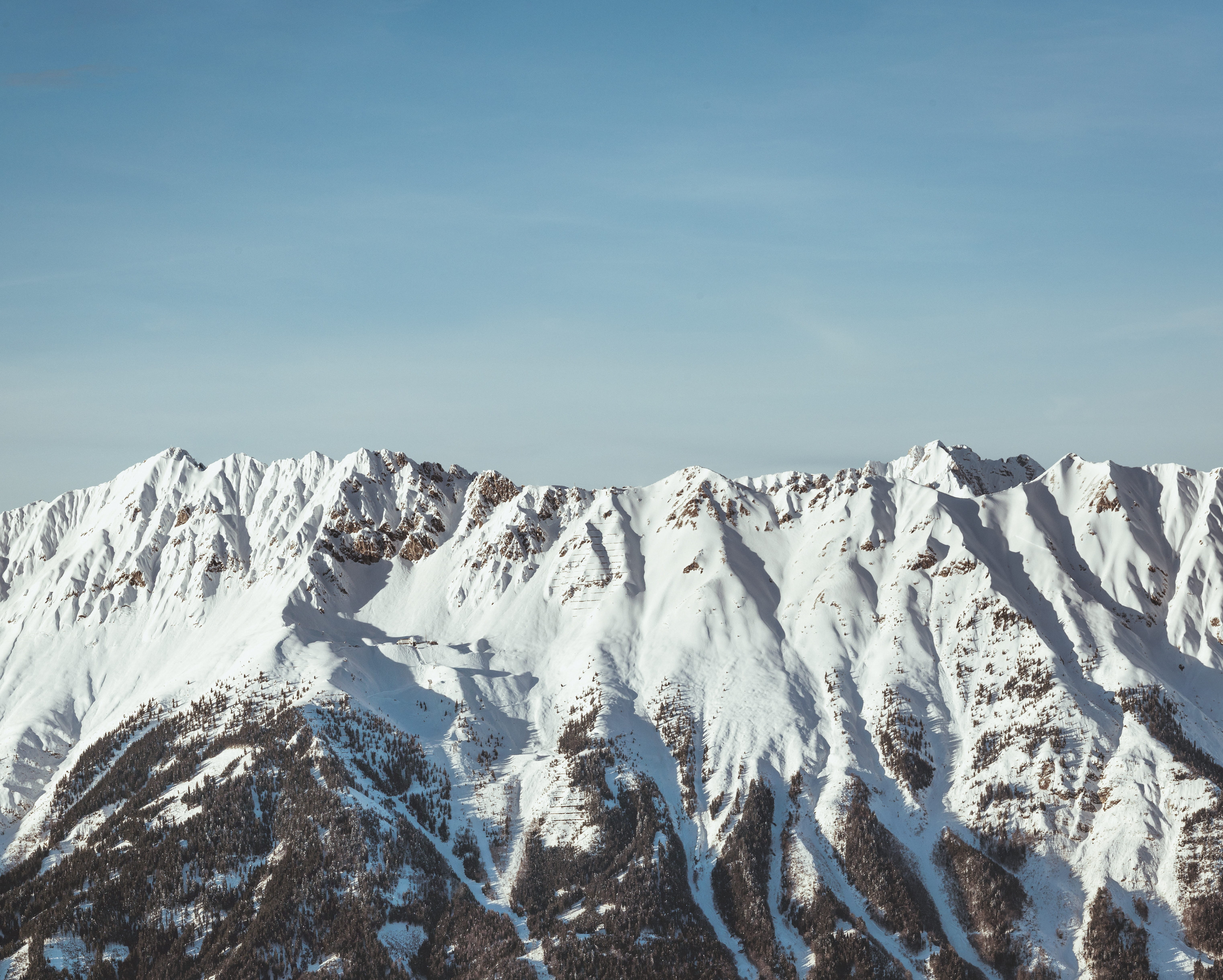 mountain, environment, panorama, beauty in nature, mountain peak, day, formation, mountain range, sky, innsbruck, explore, 5K, snowcapped mountain, covered, HD Wallpaper