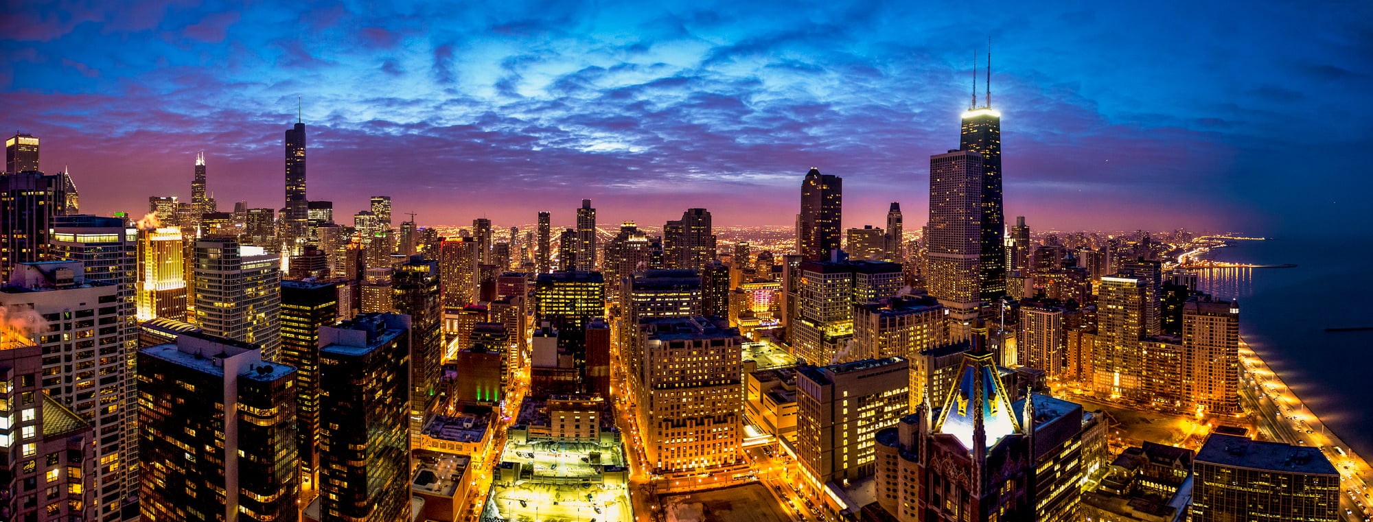 Pano, famous Place, asia, city, Panorama, financial District, downtown District, Unforgettable, Rooftop, tower, sky, HDR, Chicago, office Building, architecture, HD Wallpaper