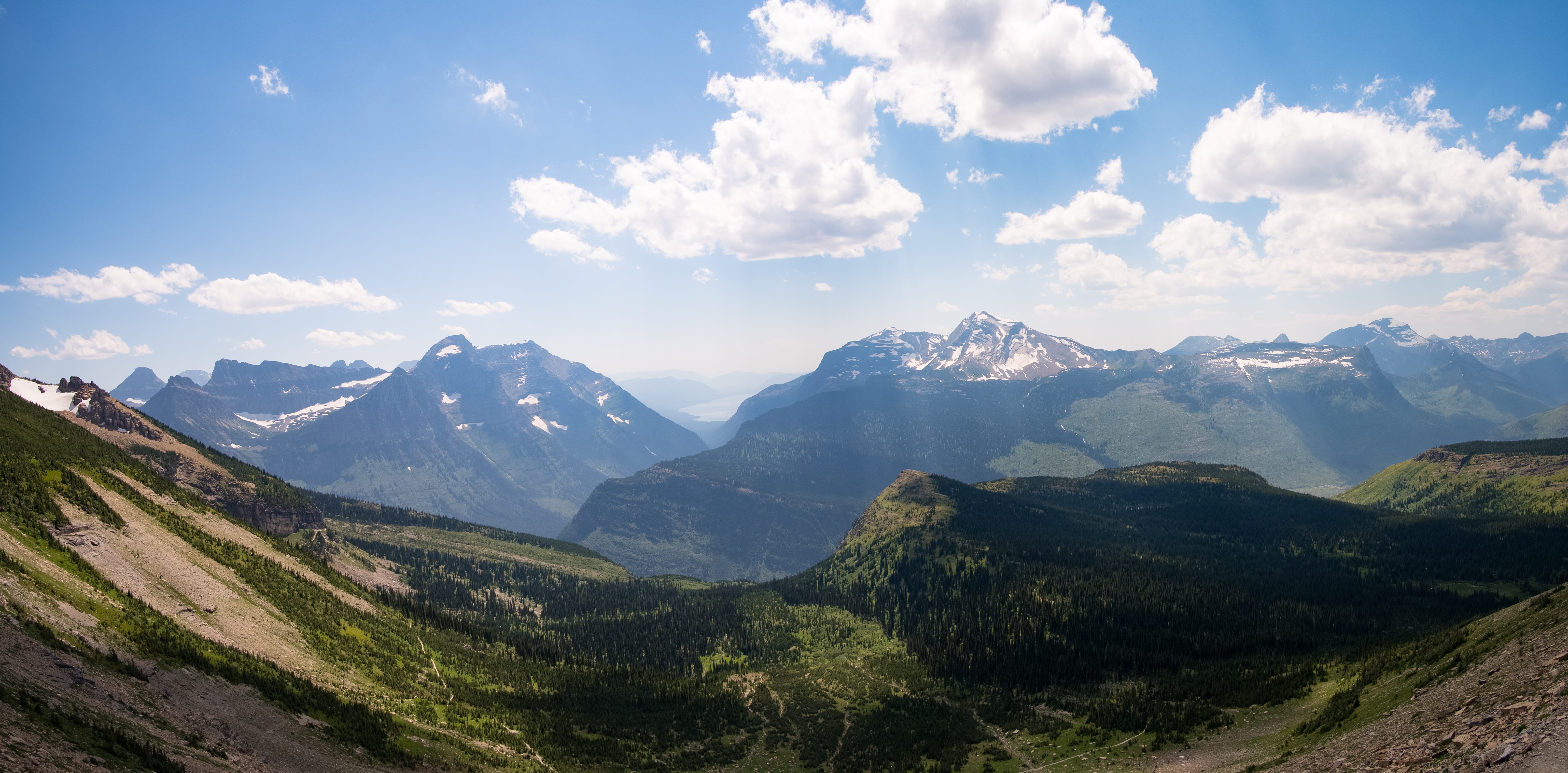 mountain, beauty in nature, plant, nature, cloud - sky, grass, coniferous tree, mountain ridge, pano, land, idyllic, no people, panaramic, activity, HD Wallpaper