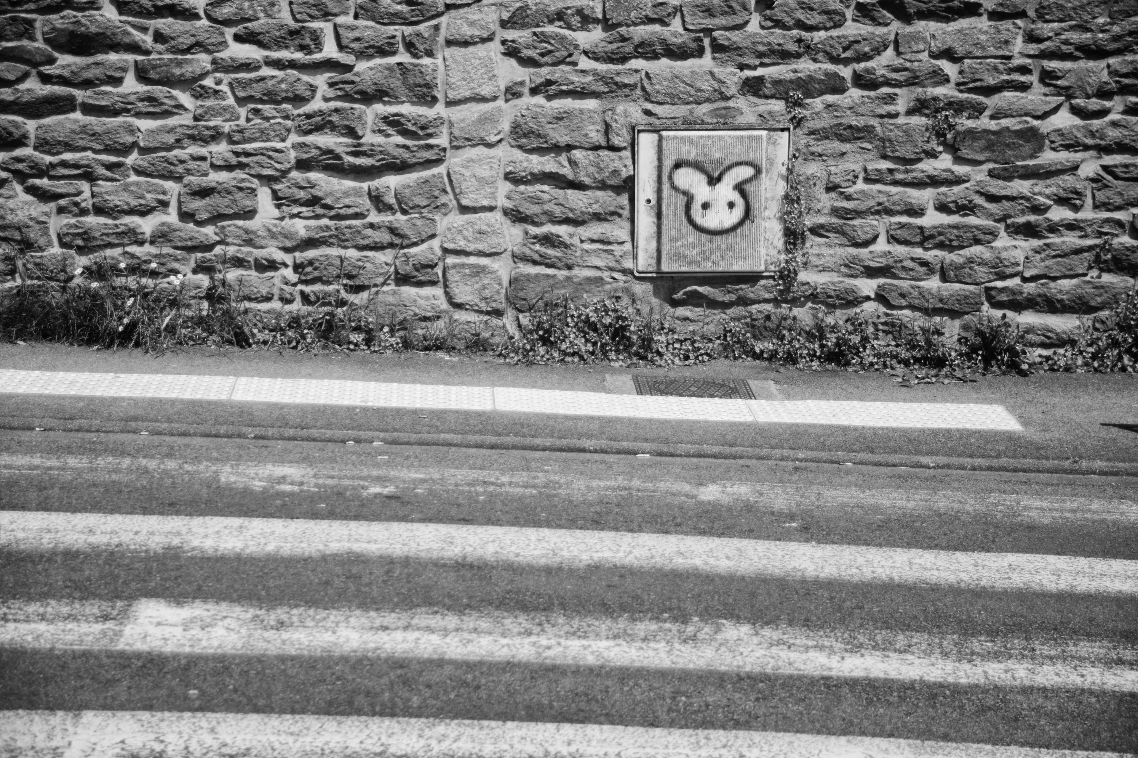 street, architecture, sign, nature, tiquette, noir et blanc, peinture, no people, marking, graffitis, road, built structure, building exterior, stone wall, HD Wallpaper