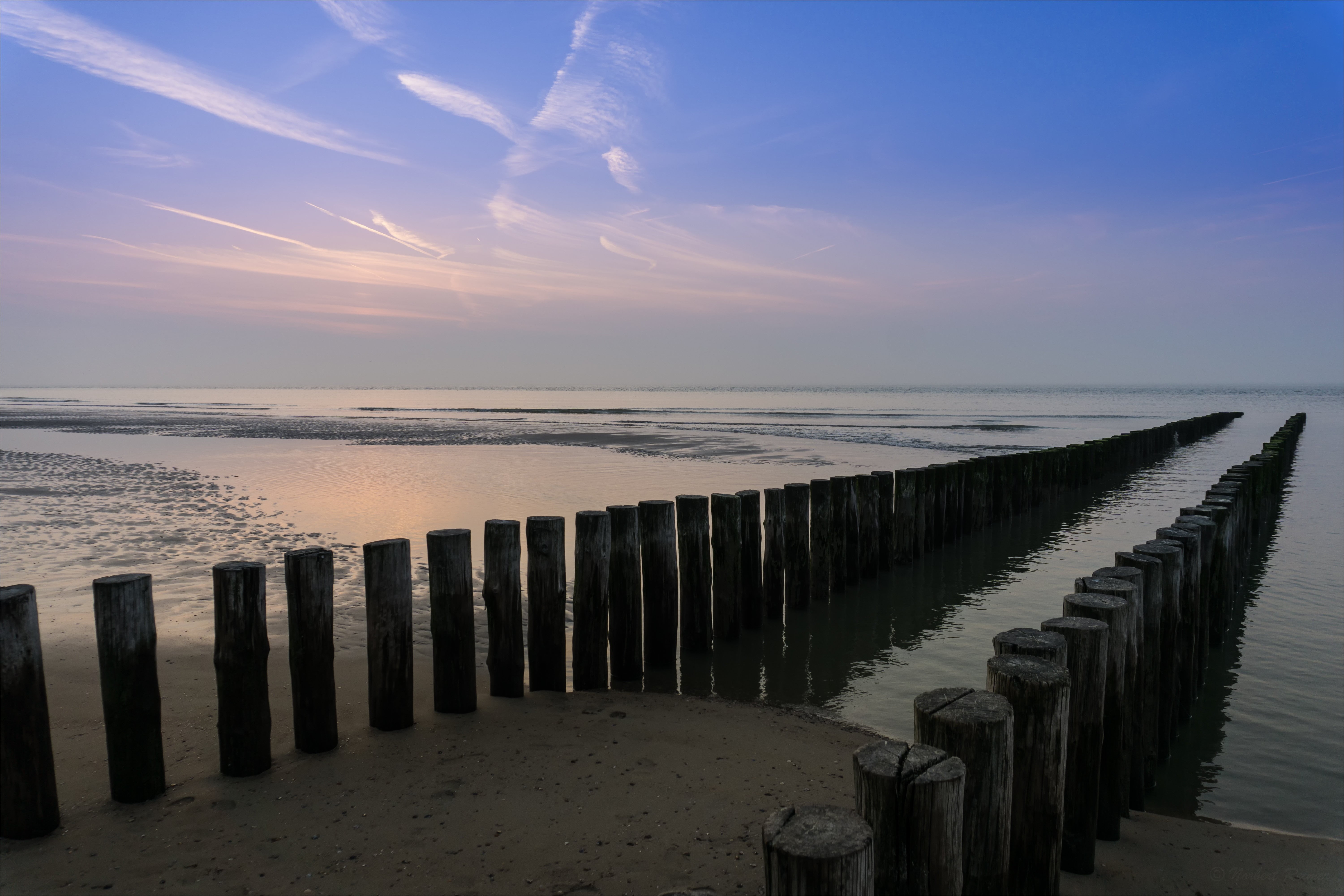 grey, blau, sky, North Sea, eternity, outdoors, Nordsee, white sky, sunset, Strand, Explore, sun, blue, wood - Material, blanc, Evening, ocean, Burgh, sea, HD Wallpaper