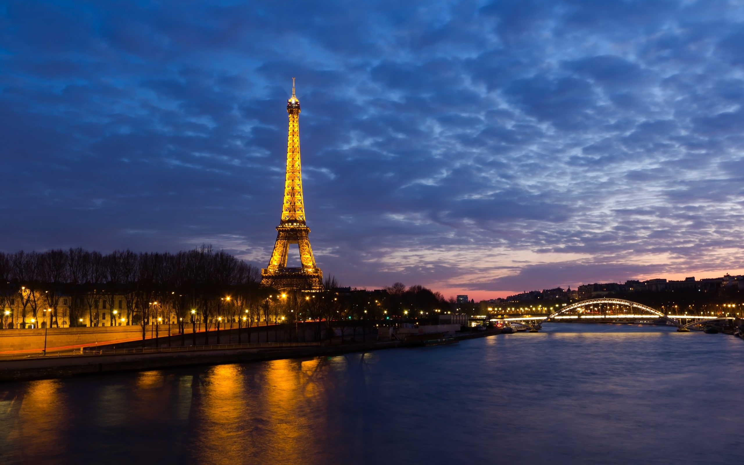 2K, eiffel, sunset, sky, tower, france, paris, HD Wallpaper