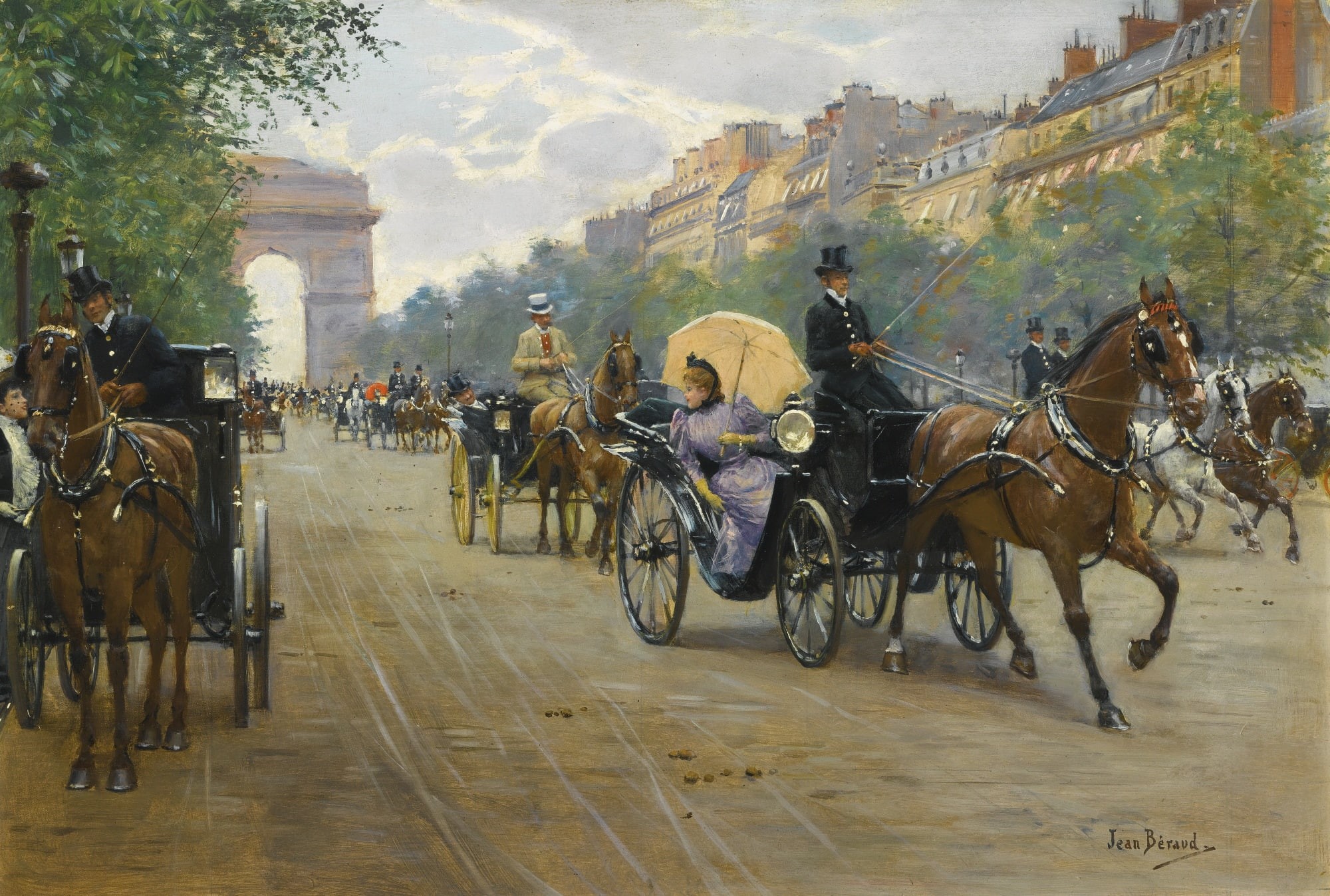 artwork, Jean Beraud, painting, Paris, classical art, 1080P, HD Wallpaper