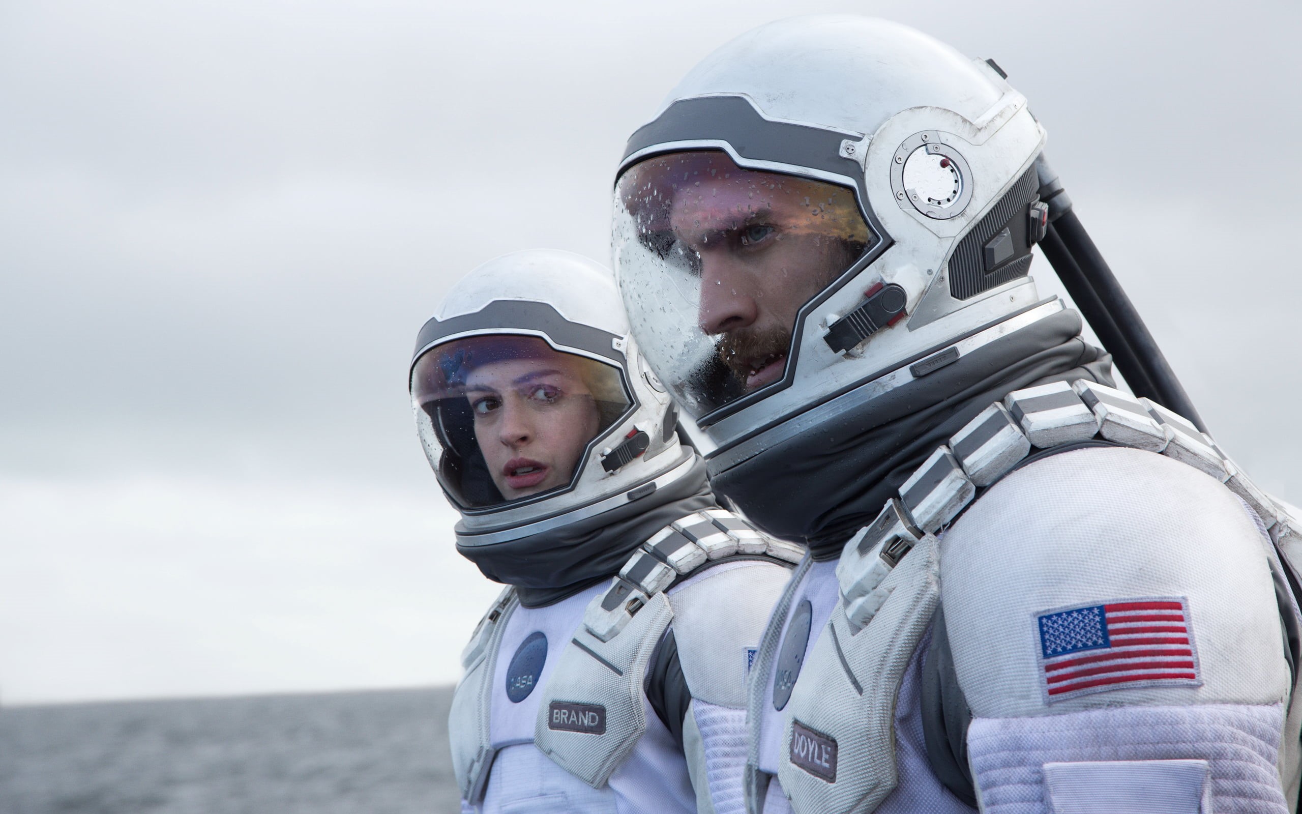Wes Bentley, cold temperature, people, two people, couple - relationship, day, Christopher Nolan, mid adult, 2K, winter, headwear, warm clothing, the astronauts, HD Wallpaper