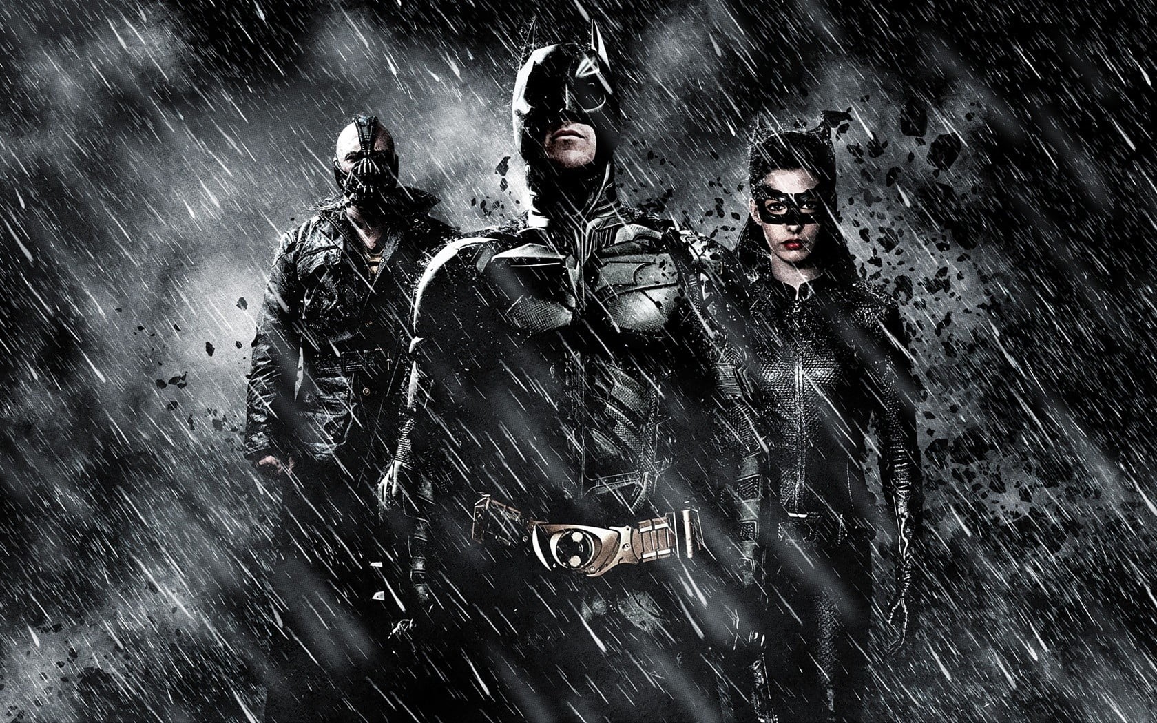 men, leisure activity, motion, water, people, snowing, portrait, Batman, wet, front view, adult, females, The Dark Knight Rises, rain, nature, cold temperature, HD Wallpaper