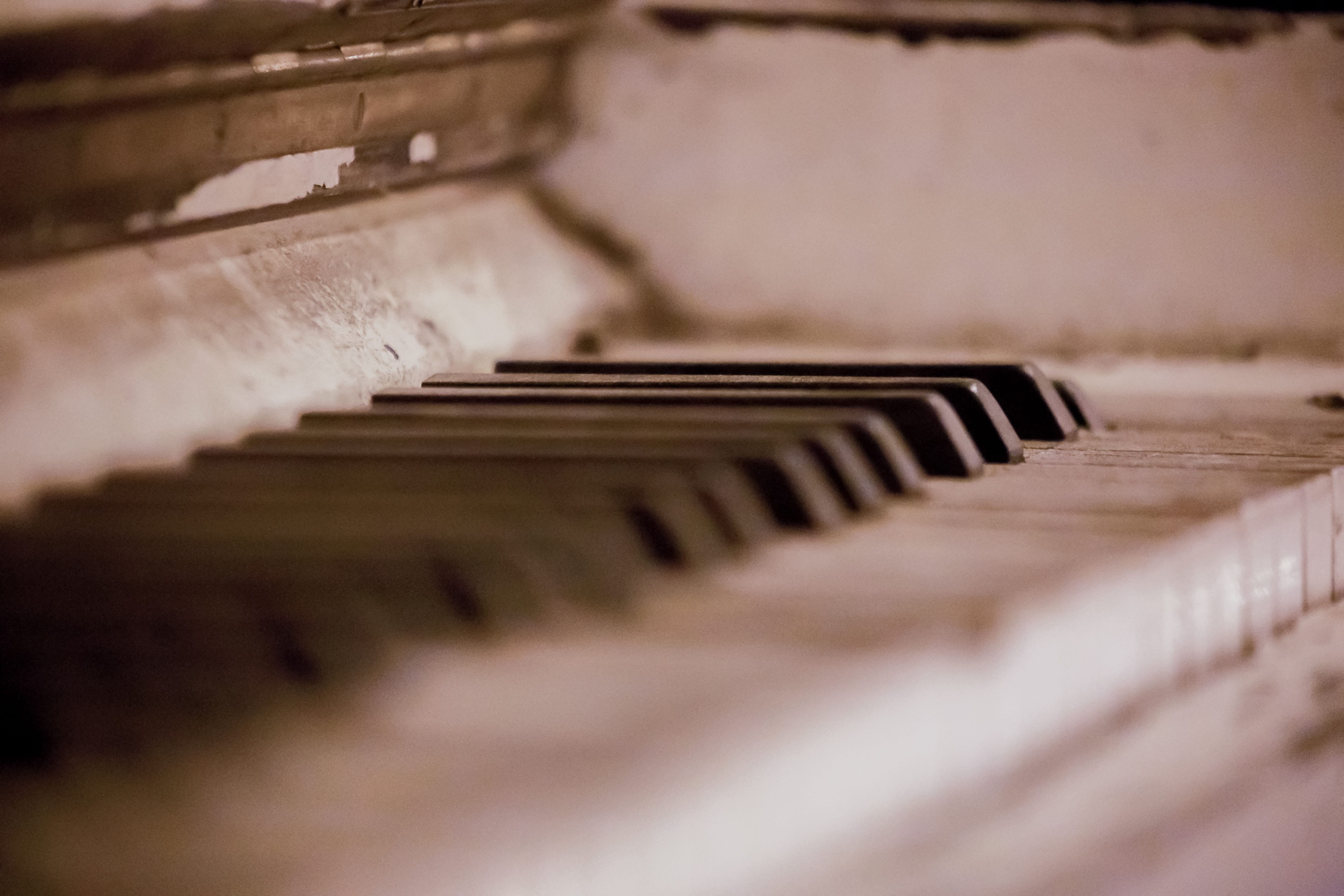 classical music, in a row, rock and roll, musical instrument, antique, monocroma, old, abandoned, leisure activities, piano, jazz, nices pictures, photographie nocturne, HD Wallpaper