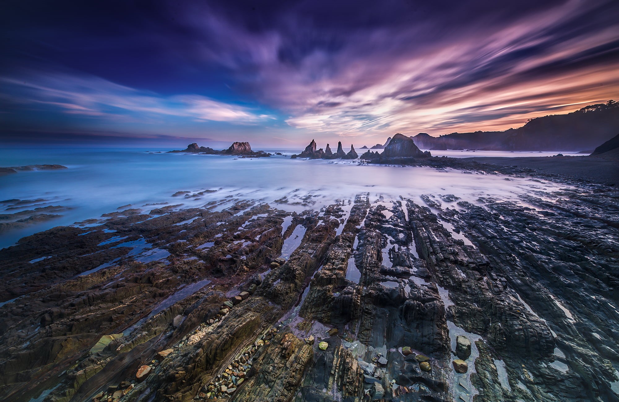 1080P, fotografia, amanece, long exposure, landscape, Aurora, rock formation, en, outdoors, colors, mountain, nikon d800e, photo, sunrise, photographer, HD Wallpaper