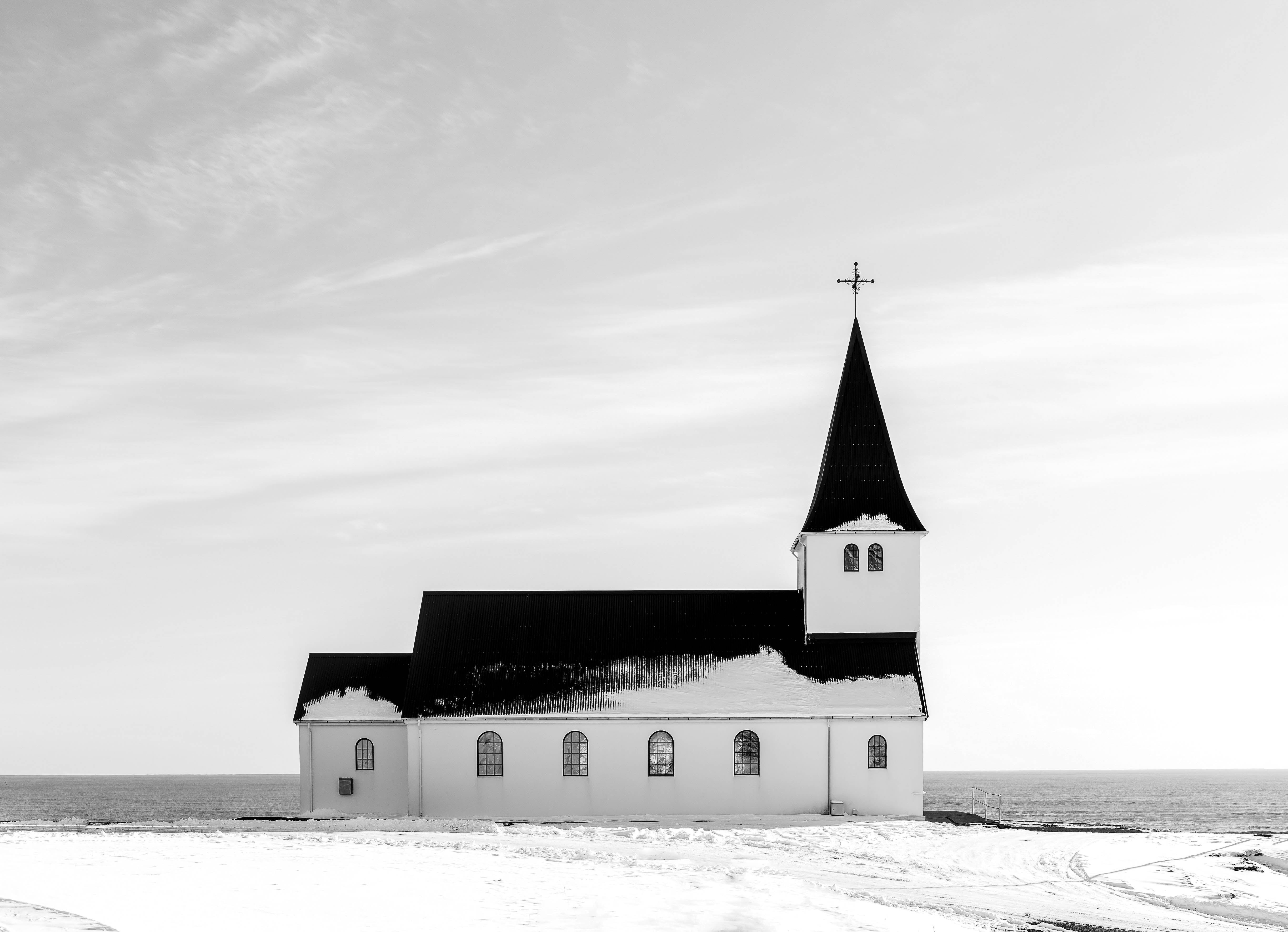 photo, actions, creative  commons, non  commercial, adobe, church, color, distribute, nice, black  white, non-commercial, scenery, wide  angle, black church, HD Wallpaper