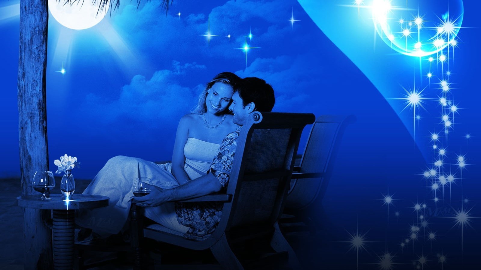novios, adult, young adult, hairstyle, night, pareja, emotion, lighting equipment, azul, fondo, young men, heterosexual couple, couple - relationship, amor, HD Wallpaper