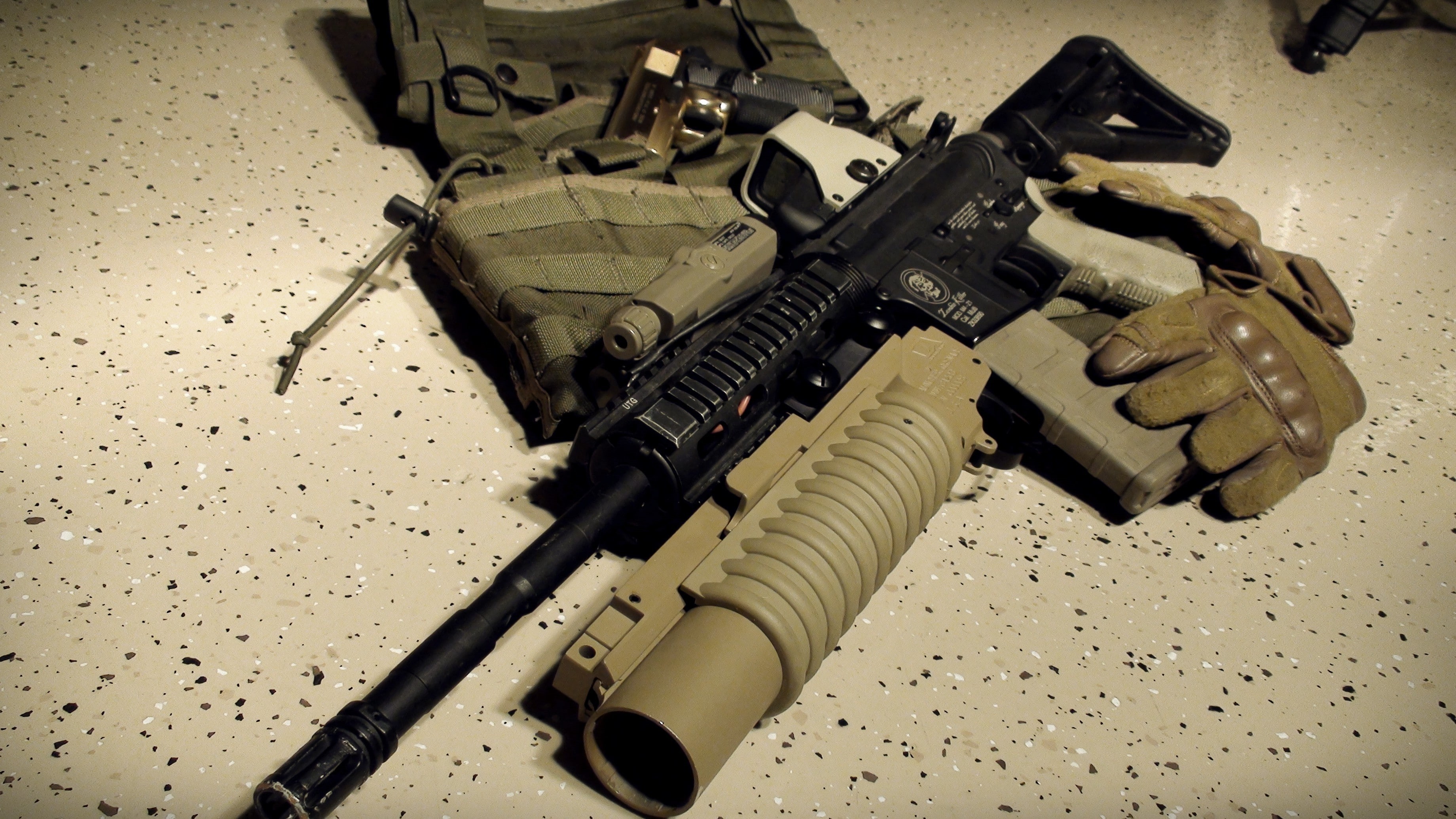 black color, equipment, 2K, M4A4, protection, healthcare and medicine, security, Airsoft, ammunition, weapon, military, gun, indoors, technology, government, HD Wallpaper