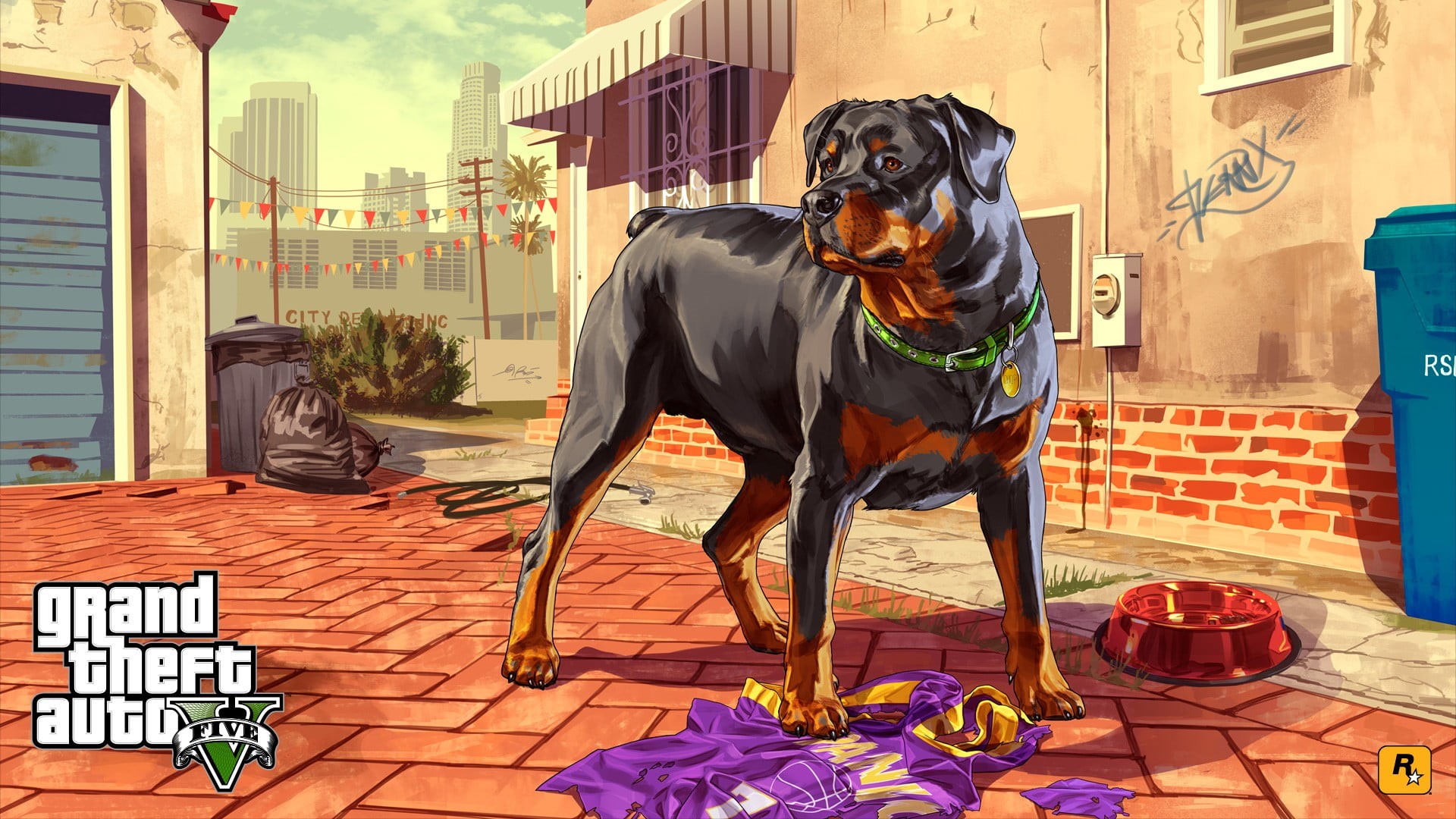 domestic animals, architecture, art and craft, one animal, Grand Theft Auto V, video games, animal themes, day, seat, building exterior, chair, animal, HD Wallpaper