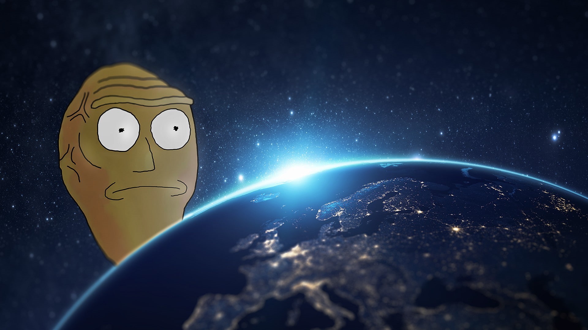 Rick and Morty, 1080P, Earth, floating heads, cartoon, Show me what  you got, HD Wallpaper