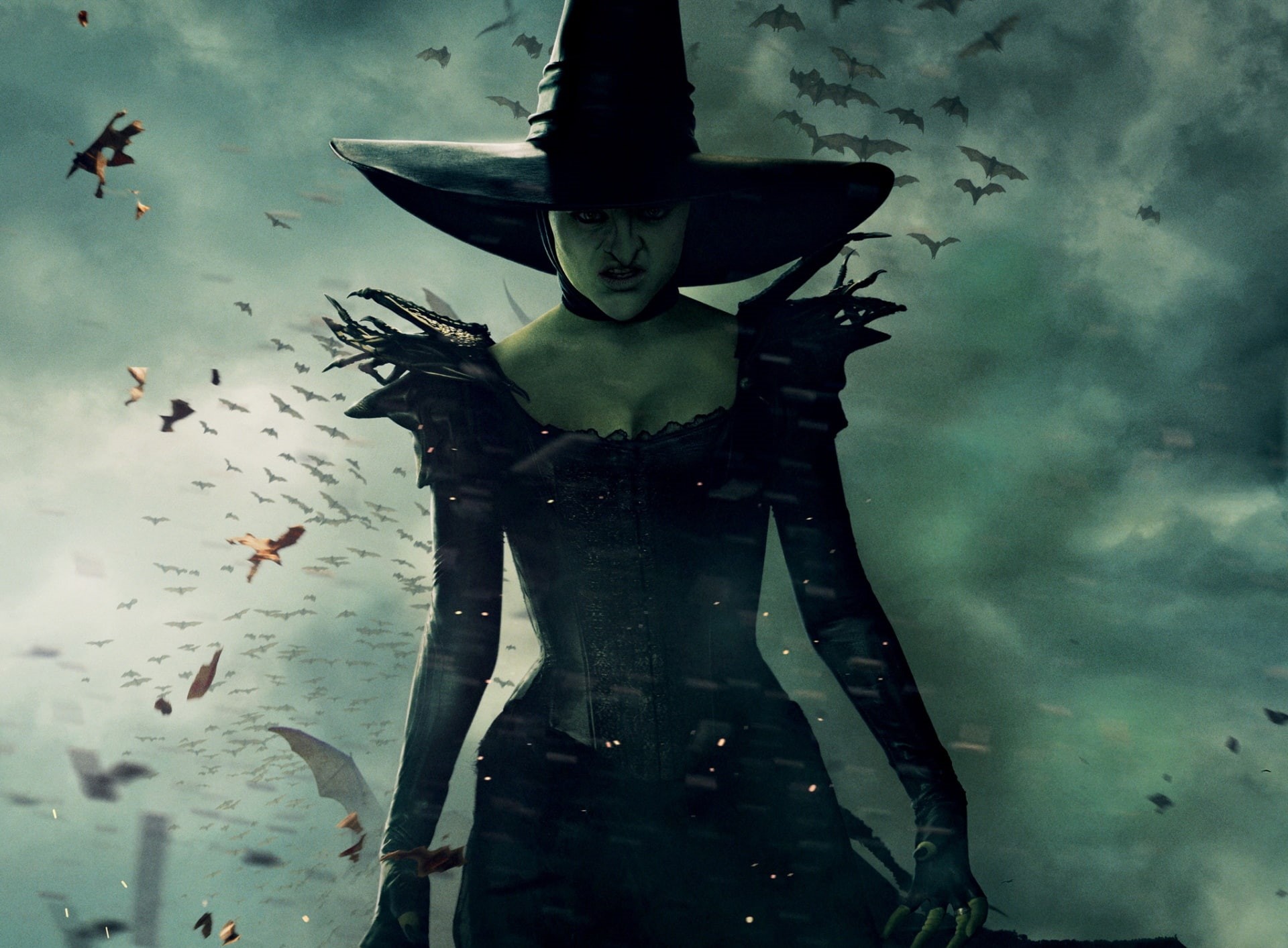 witch, Film, creativity, Movies, human representation, 2013, cloud - sky, great, nature, sky, water, 1080P, Movie, no people, standing, Fantasy, Oz the Great and Powerful, HD Wallpaper