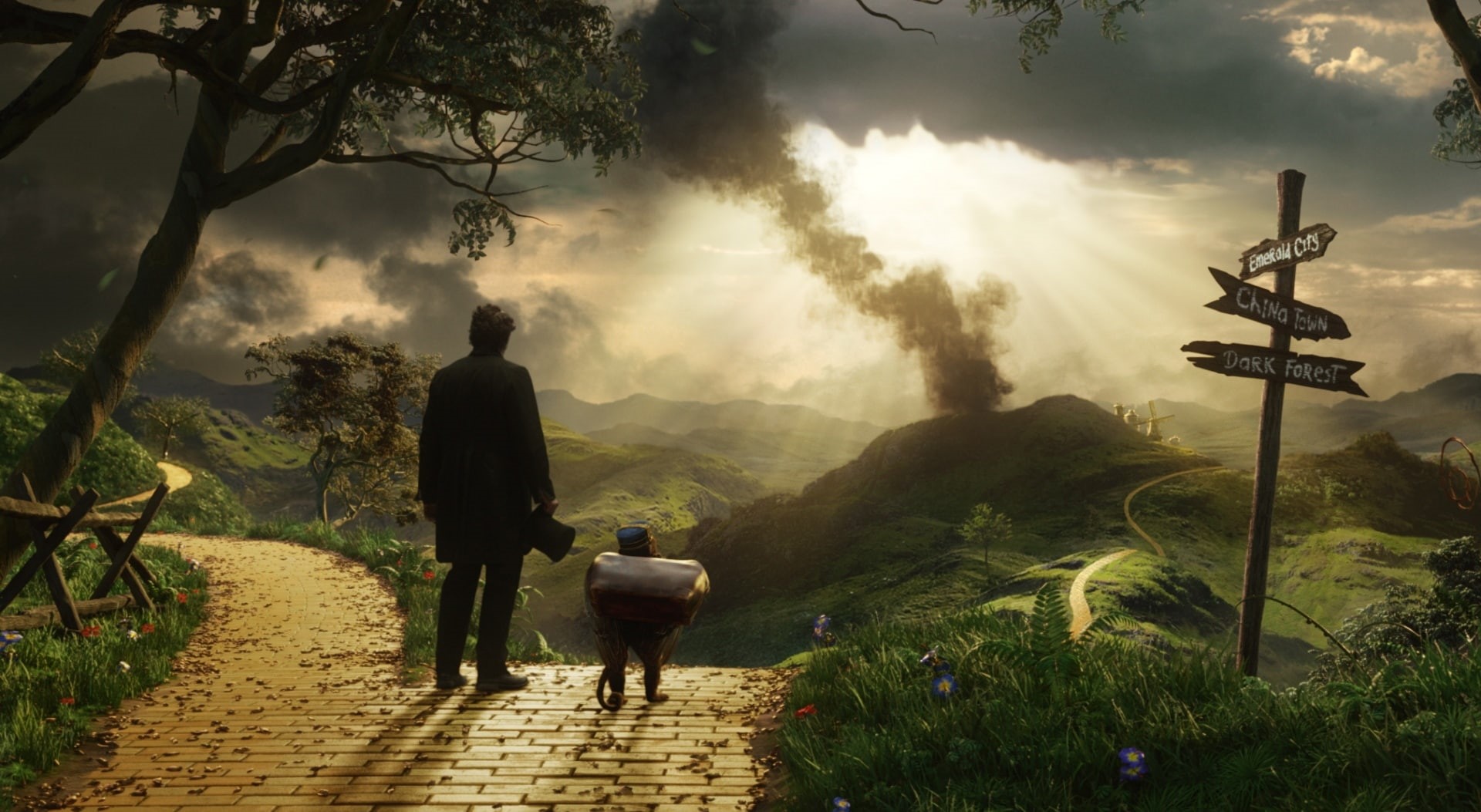 mountain, Movies, real people, men, rear view, Powerful, Oz the Great and Powerful, oscar diggs, domestic, Adventure, outdoors, one animal, one person, HD Wallpaper