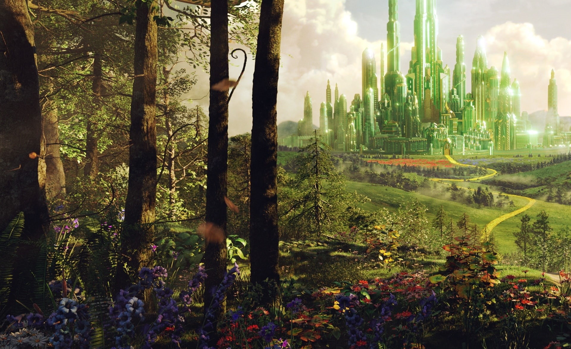 green, growth, scenics - nature, nature, Adventure, 1080P, beauty in nature, oz, plant, sky, Great, field, castle, green color, 2013, tranquility, HD Wallpaper