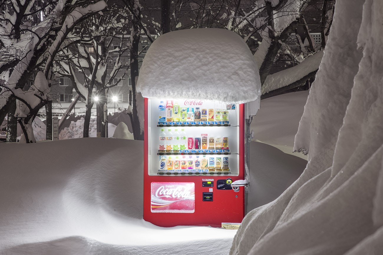 Japan, Vending machine, snow, 720P, HD Wallpaper