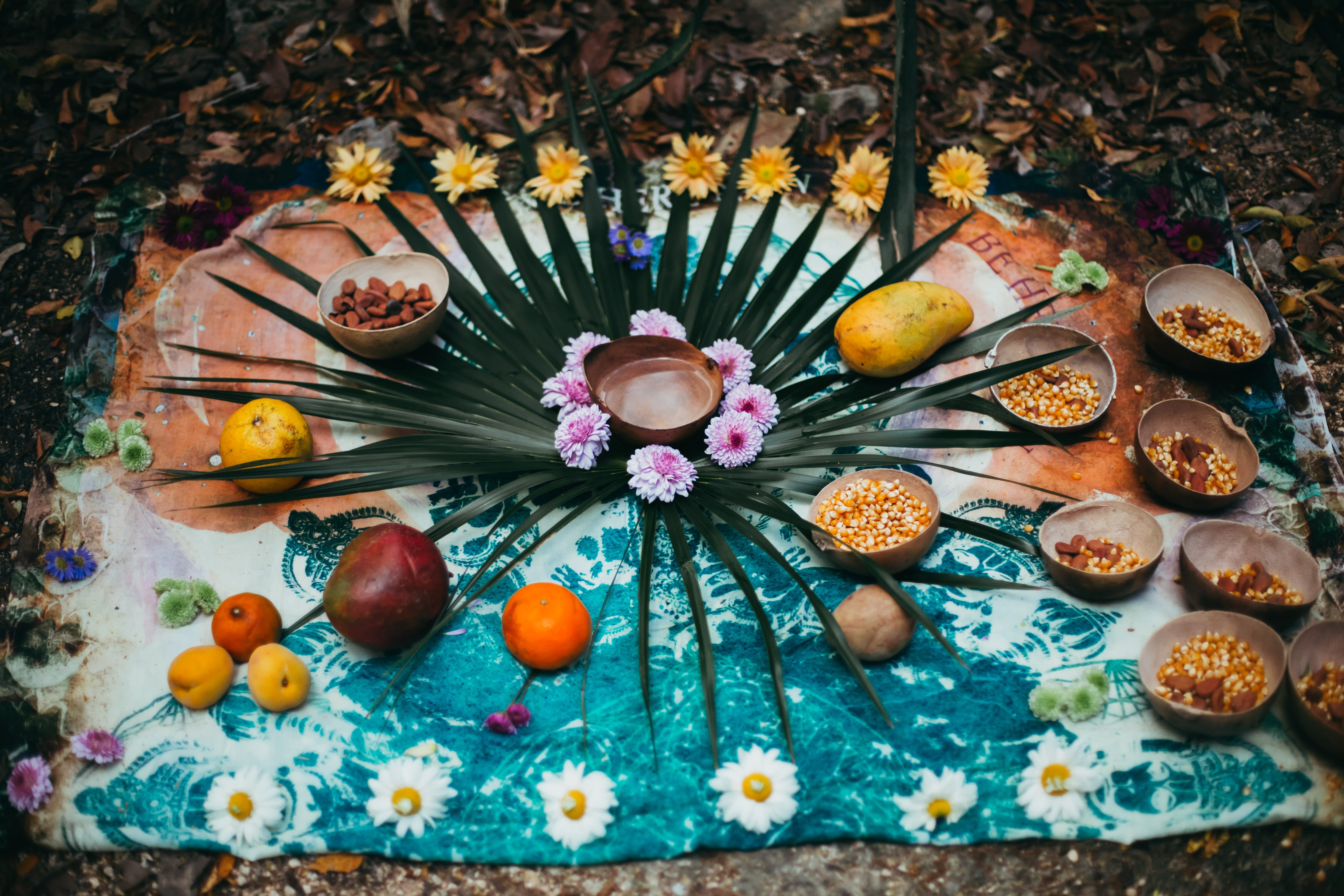 flower head, flowering plant, cutlery, meal, sweets, high angle view, still life, plant, healthy eating, table, food, art, fruit, flower, freshness, diwali, HD Wallpaper