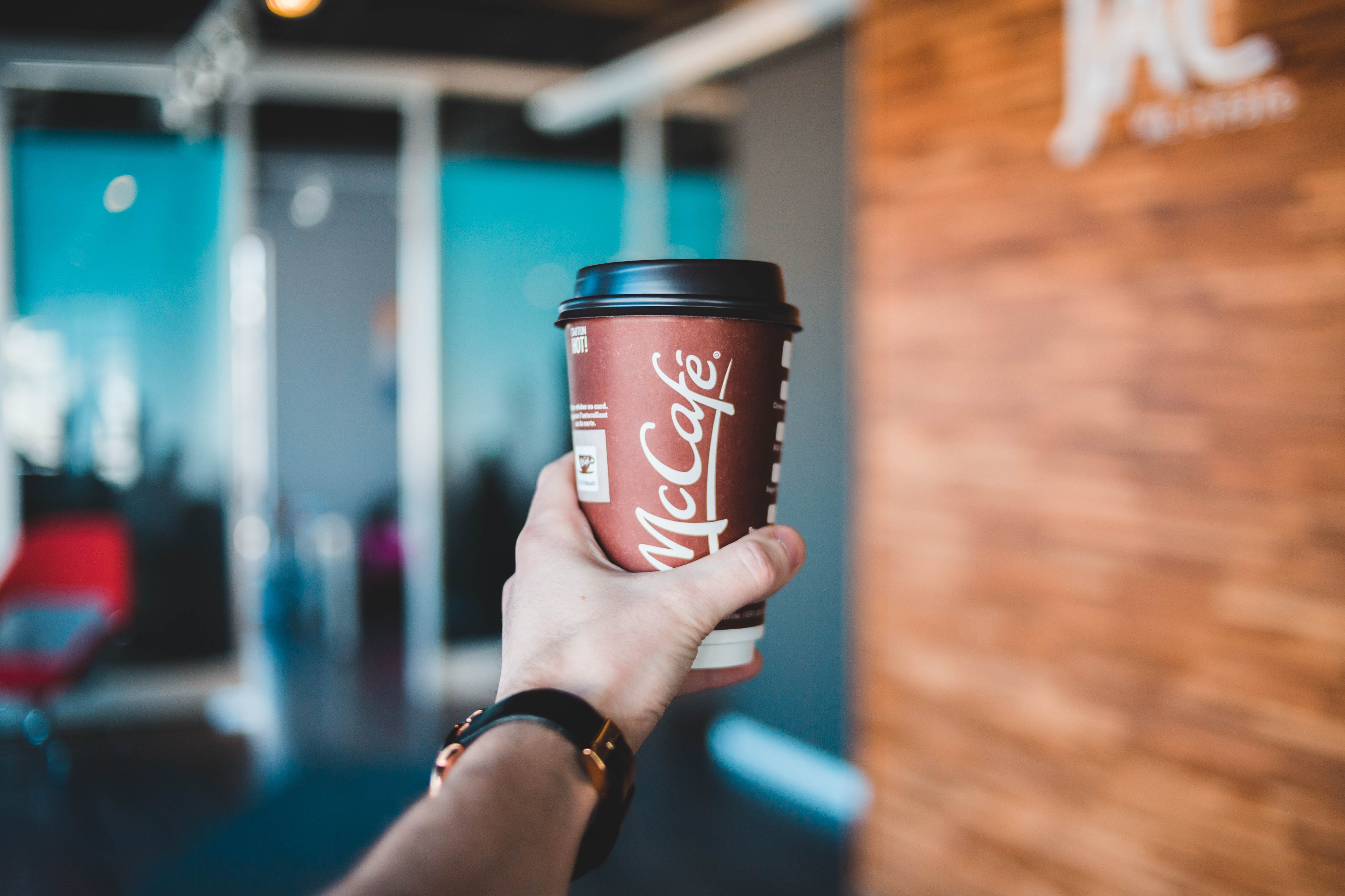 person, human hand, lifestyles, holding, architecture, mccafe, restaurant, drink, nail, coca, finger, wristwatch, tin, day, real people, coffee, alcohol, HD Wallpaper