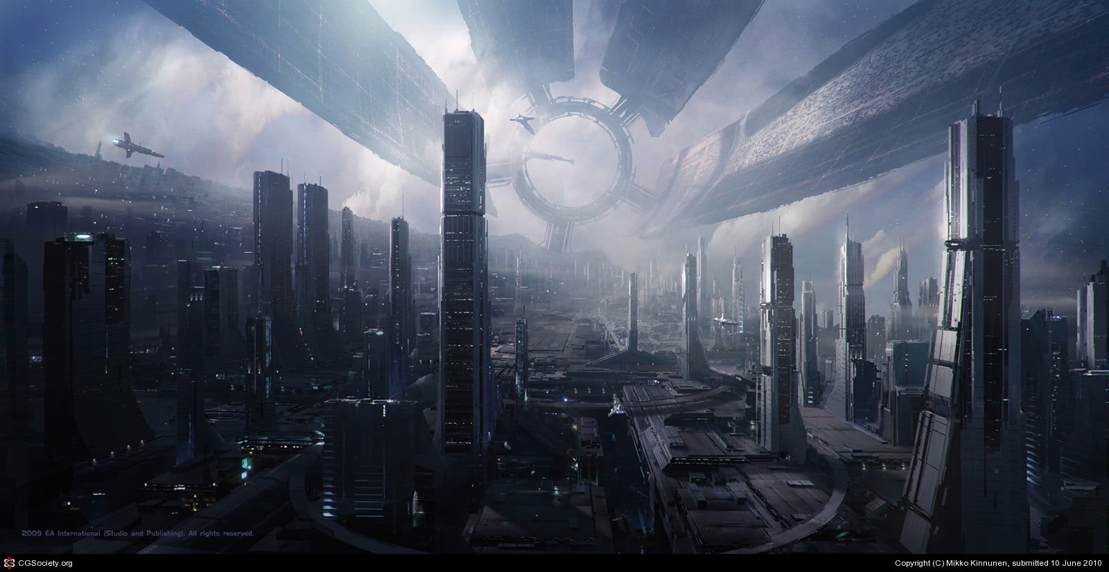 cityscape, tall - high, fog, no people, nature, train, video games, building, city, black, sky, building exterior, skyscraper, built structure, gray, financial district, HD Wallpaper