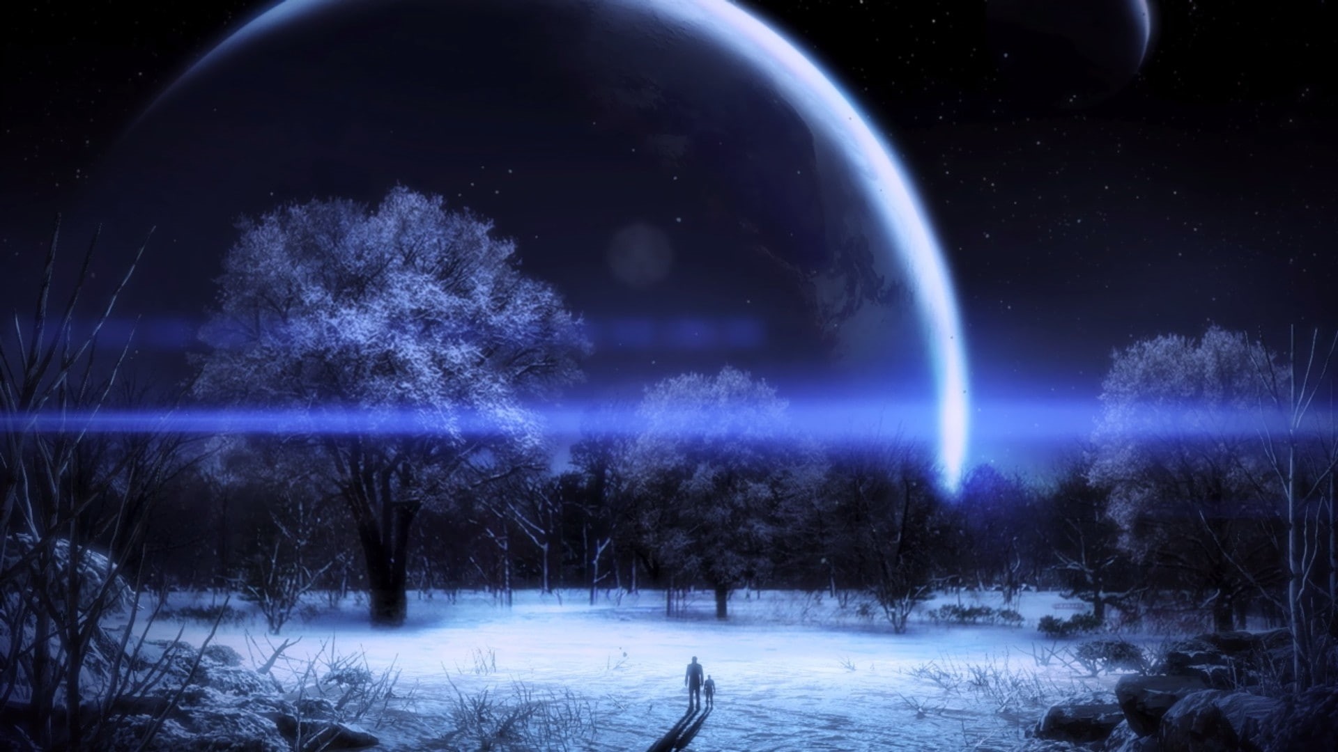 x, effect, 1080P, planets, d, art, Winter, hd, Landscapes, space, mass, HD Wallpaper