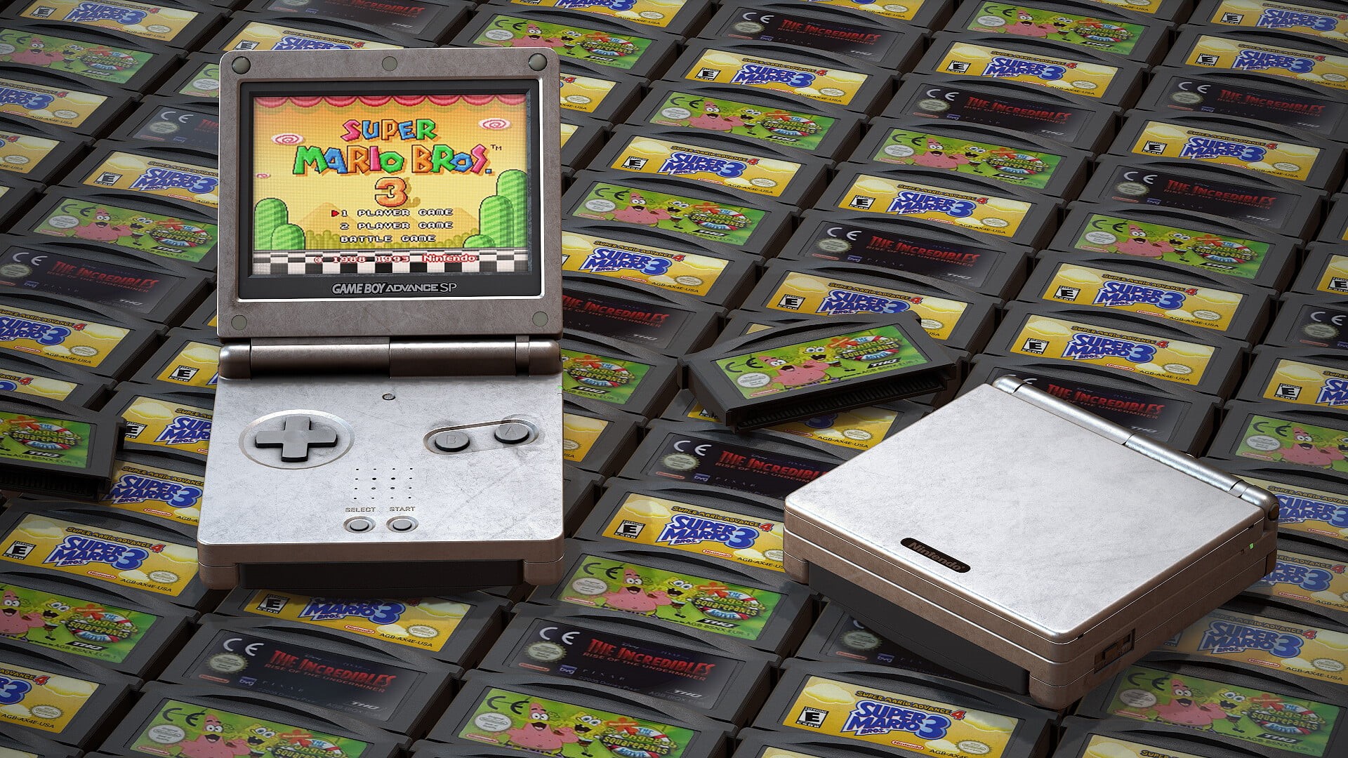 CGI, Nintendo, video games, 3D, 1080P, François Larrieu, Game Boy Advance, video game art, render, HD Wallpaper