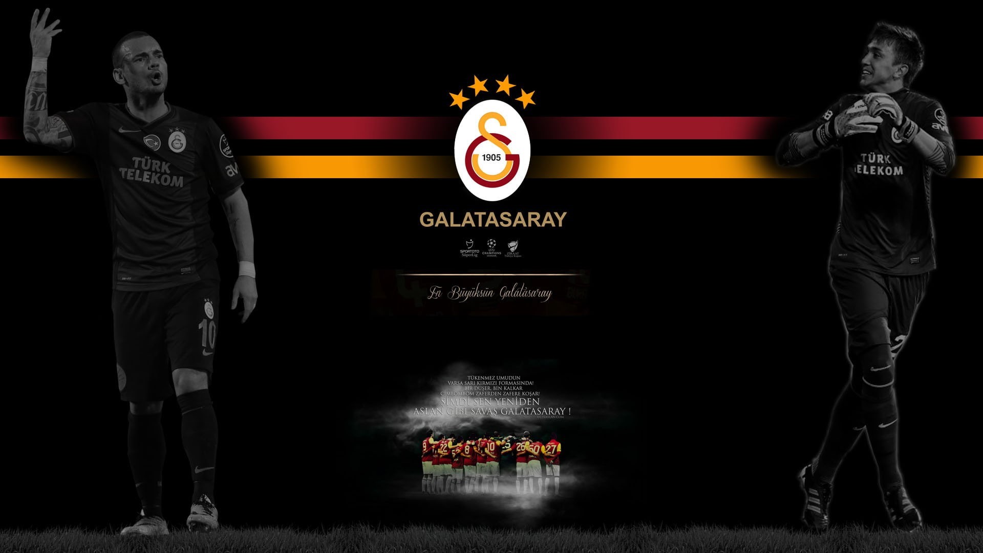 1080P, Galatasaray S.K., Wesley Sneijder, Fernando Muslera, HD Wallpaper
