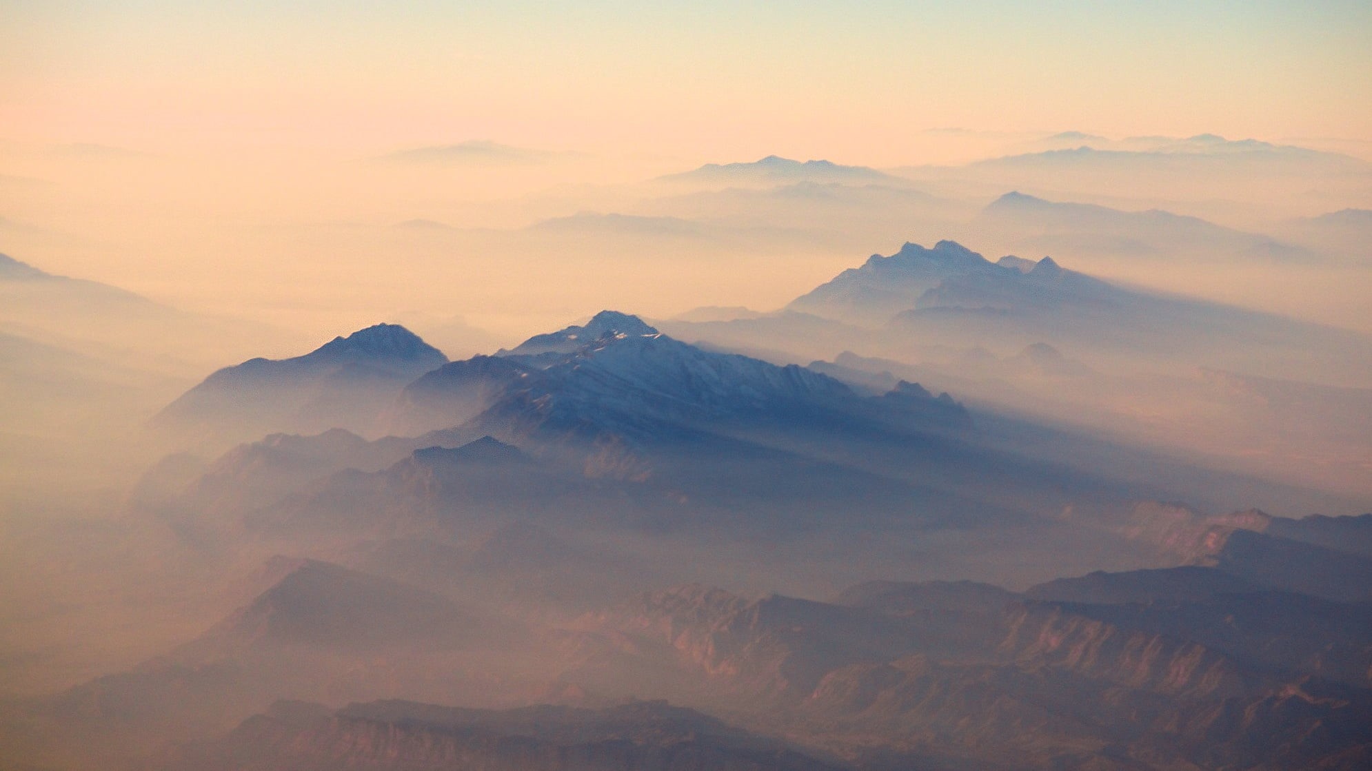 sunset, foggy, Explored, mists, streets, aerial photo, fog, mountain, landscape, asia, winter, scenics, Iranian, Kabul, sky, Afghanistan, mountain Range, HD Wallpaper