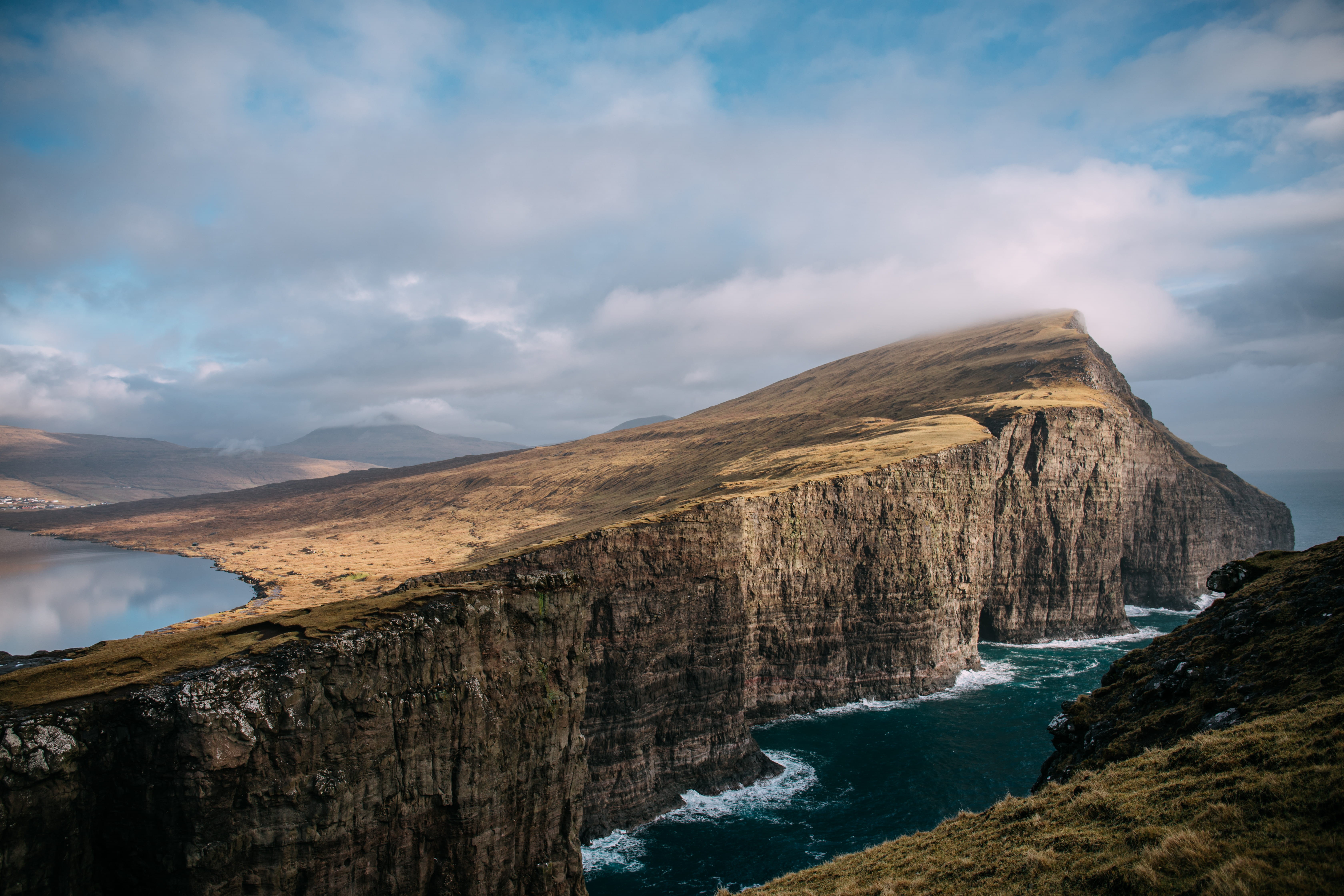 5K, travel, view, remote, cliff, nature, scenics - nature, water, rock formation, no people, geology, tranquil scene, travel Destinations, atlantic Ocean, HD Wallpaper