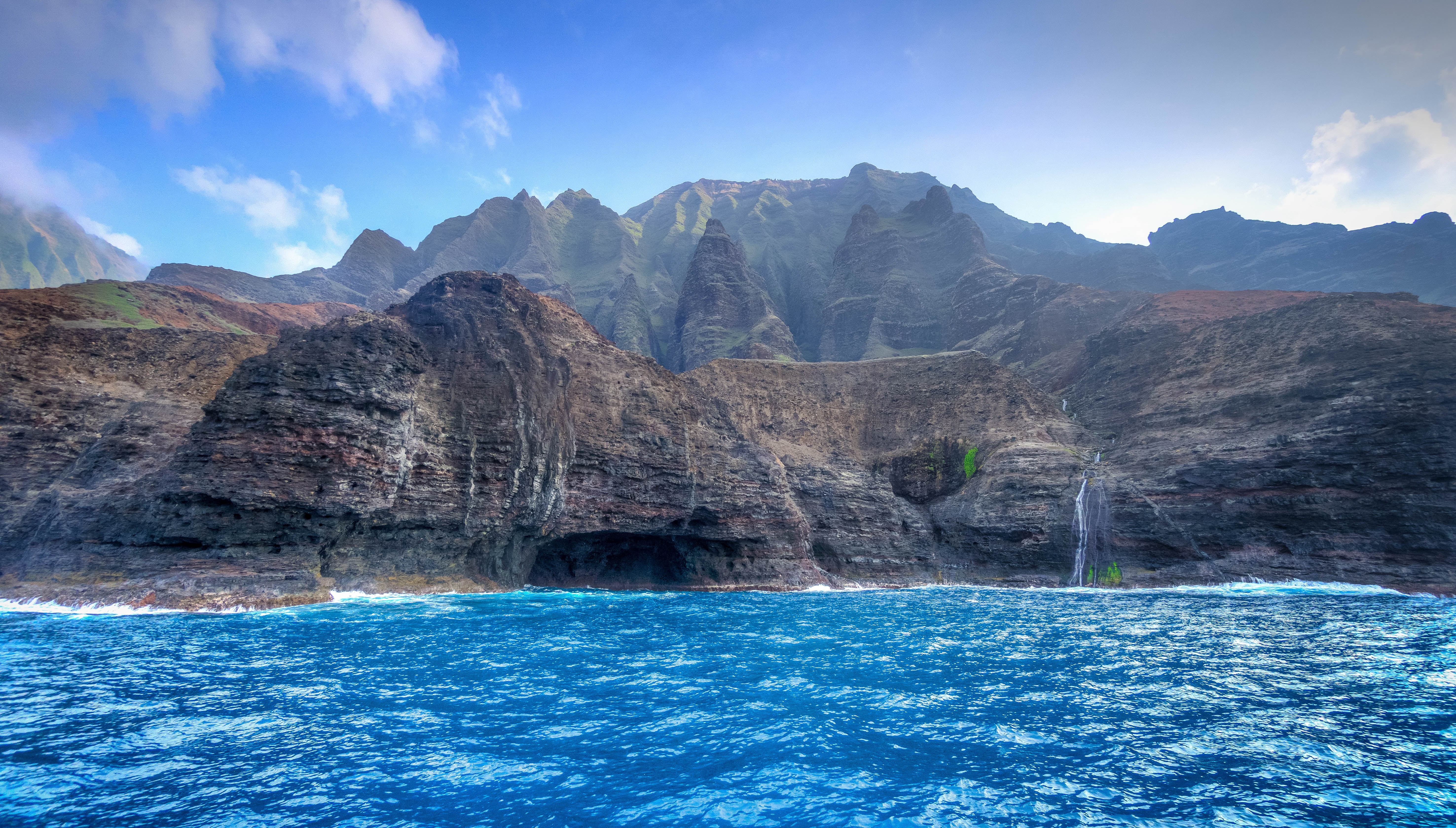 rock - Object, 5K, tourism, nature, sea, water, kauai  hawaii, travel, outdoors, body, coastline, photography, rock mountain, landscape, mountain, landscape photography, HD Wallpaper