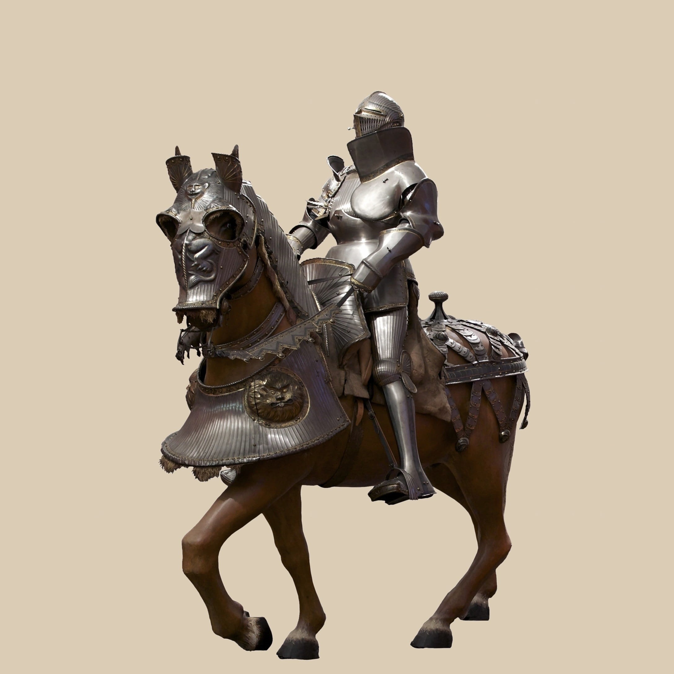 museum, representation, figurine, male likeness, horse, sculpture, day, domestic, studio shot, full length, history, animal wildlife, suit of Armor, indoors, Phone HD Wallpaper