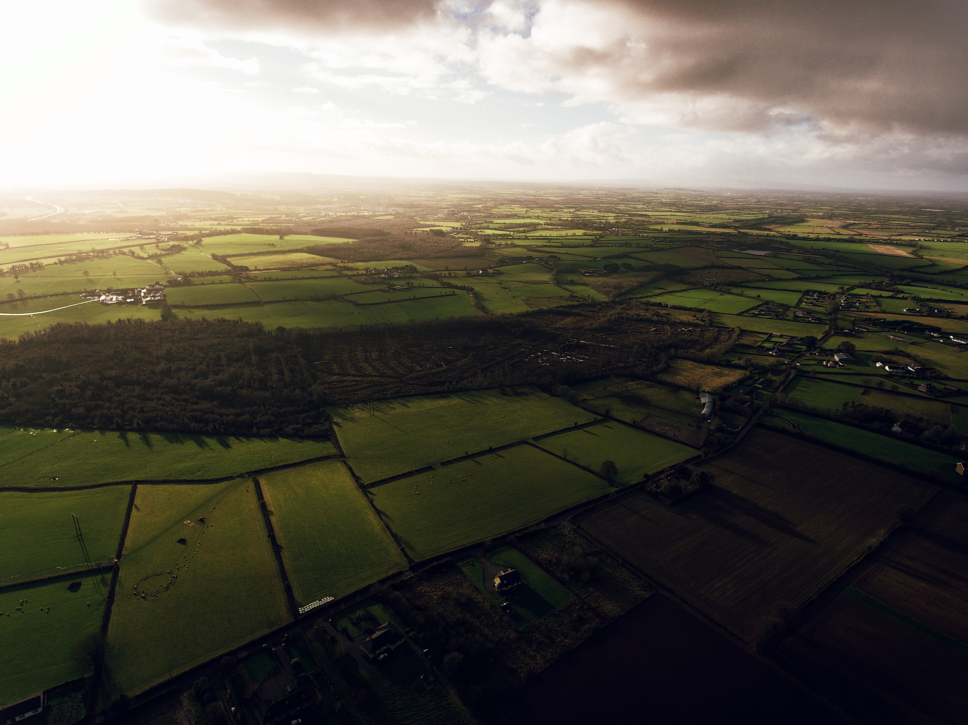 day, landscape, outdoors, farm, rural Scene, scenics - nature, Countryside, green Color, photography, aerial, beauty in nature, tranquil scene, tranquility, HD Wallpaper