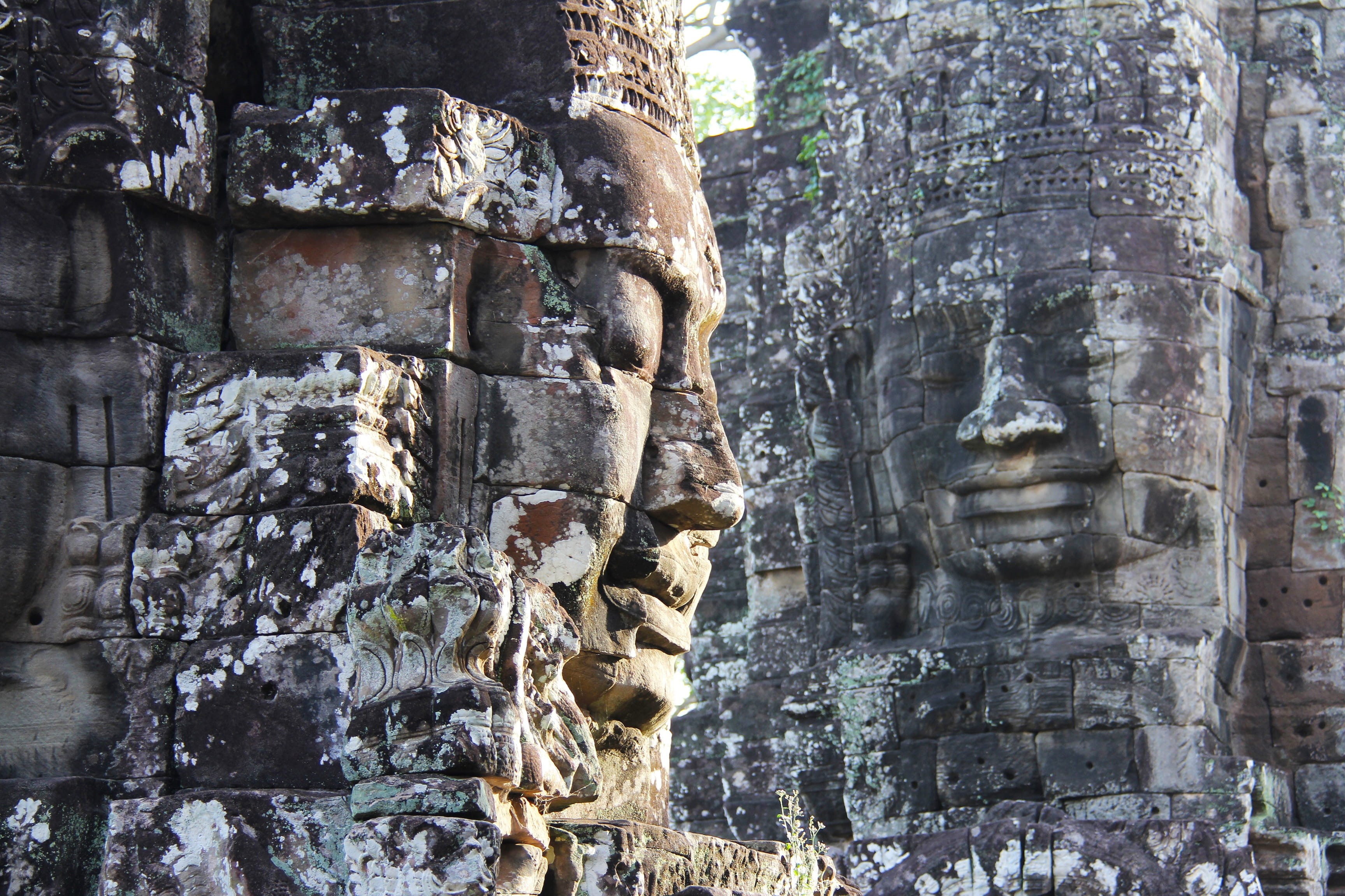 totem, asia, human body part, beautiful, heritage, religion, male likeness, tourism, tiki, built structure, travel, belief, sculpture, ruined, movie, two, HD Wallpaper