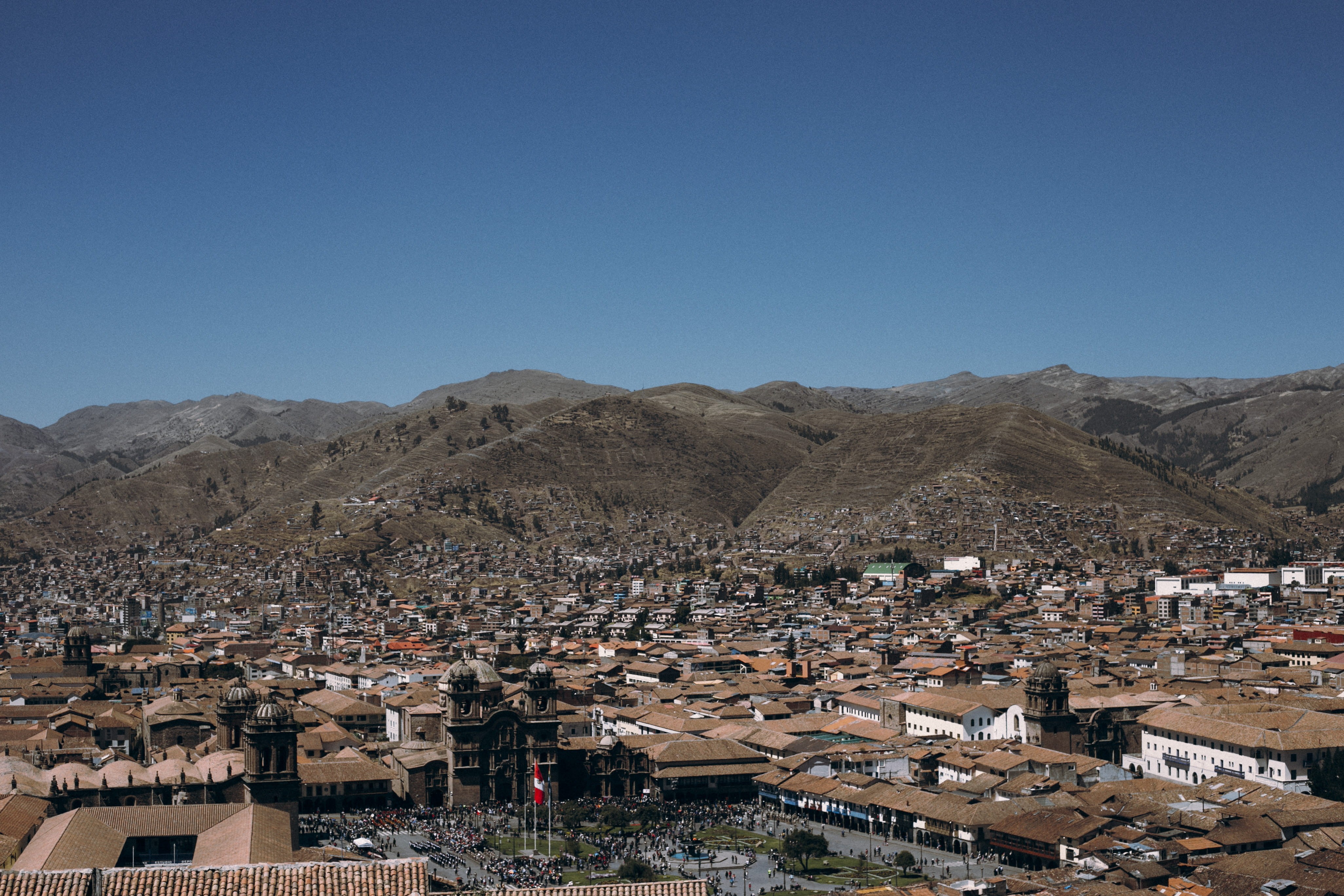 built structure, nature, landscape, sky, inca, machupichu, house, clear sky, residential district, cityscape, no people, mountain range, blue, peru, cusco, HD Wallpaper