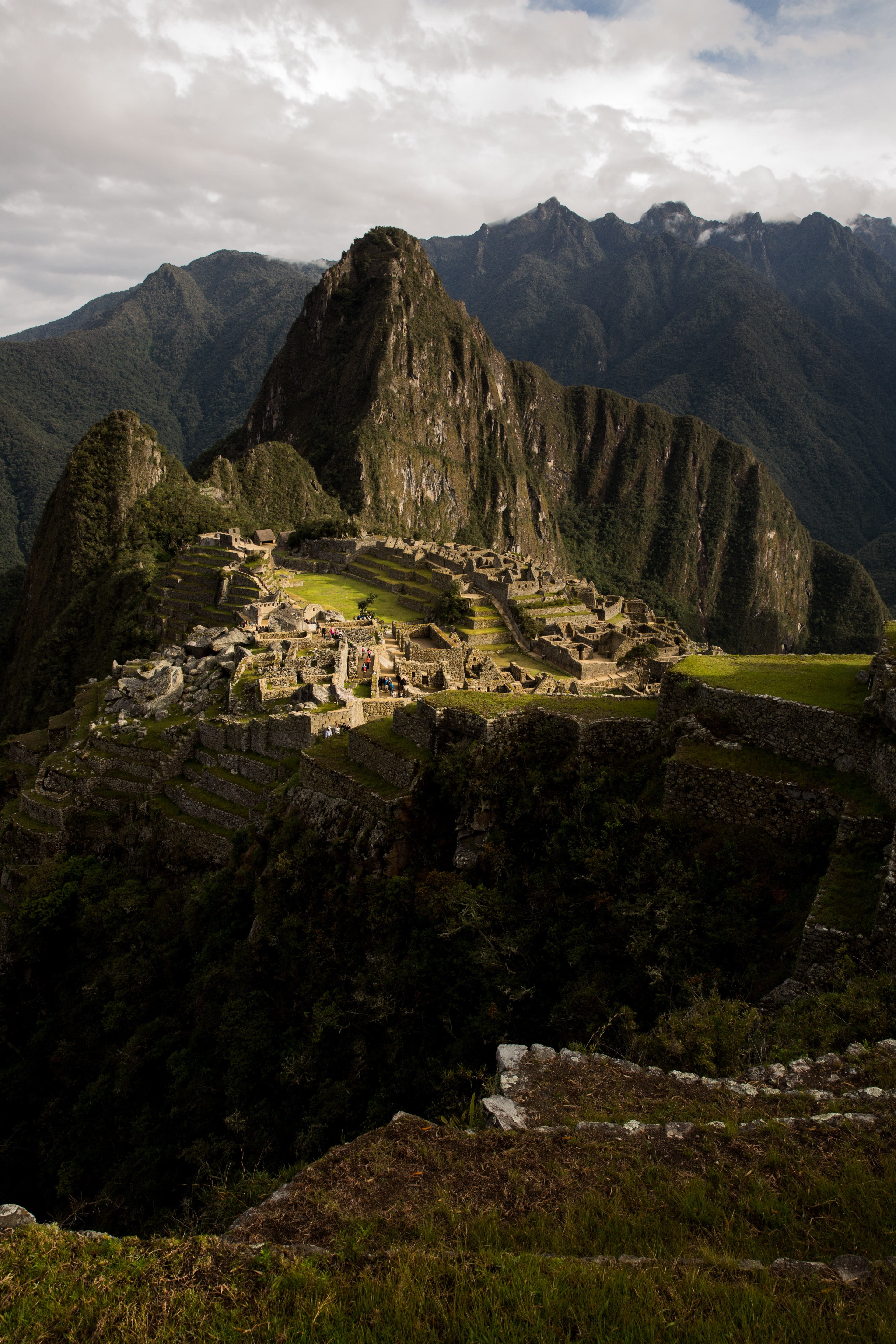 plant, historical, 5K, ancient civilization, cloud - sky, tranquil scene, environment, physical geography, no people, picchu, overcast, solid, outdoors, Phone HD Wallpaper