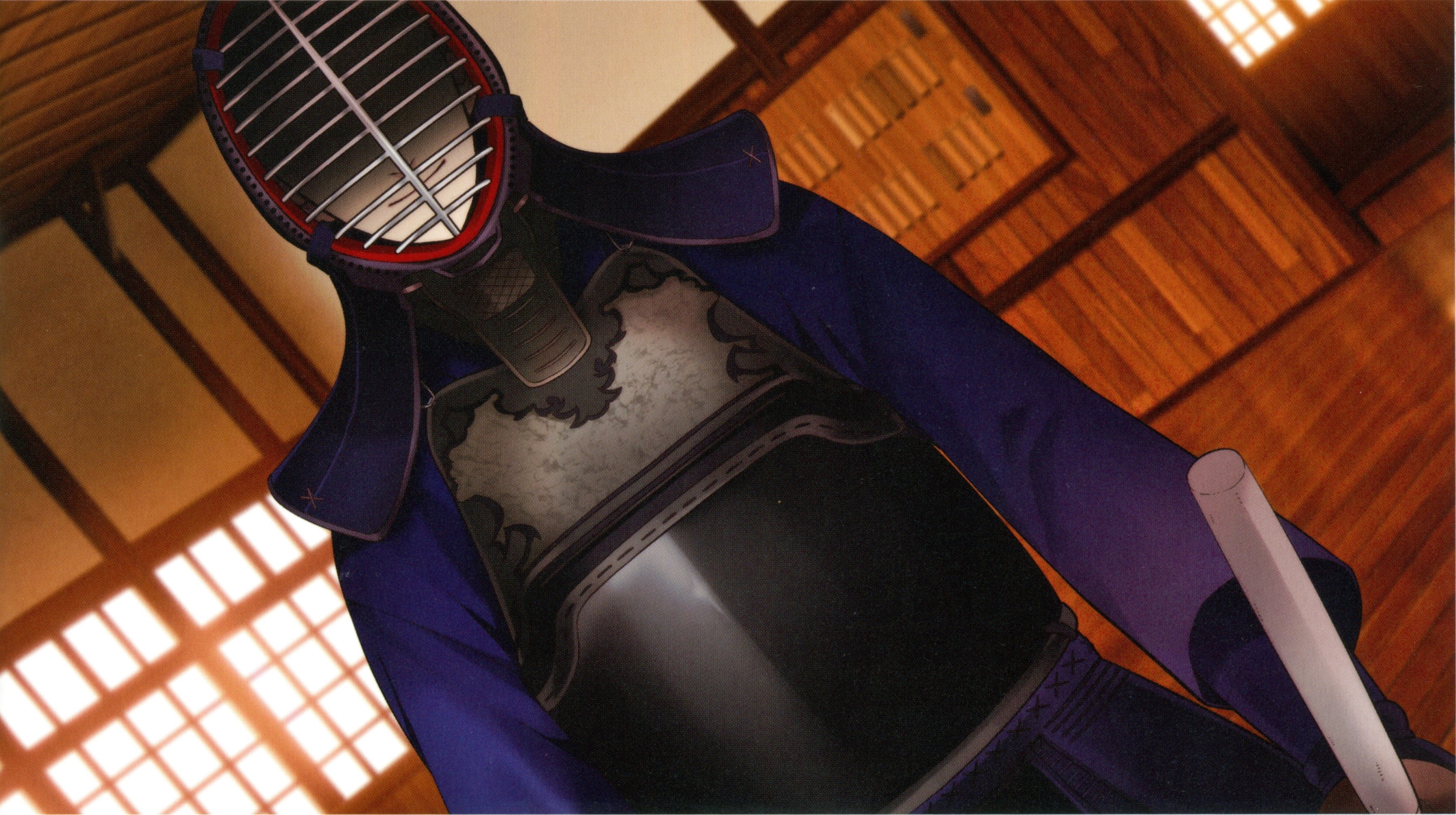grin, by Melo, 2K, visual novel, kendo, dojo, gym, armor, bamboo sword, helmet, Surah Of The Digit, HD Wallpaper