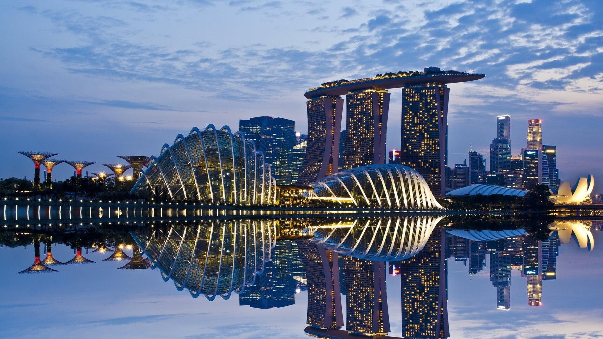 bay, nature and landscapes, singapore, high, gardens, concrete, 1080P, rise, building, nature, bays, cityscapes, HD Wallpaper